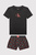 Детская черная пижама (футболка, шорты) WOVEN