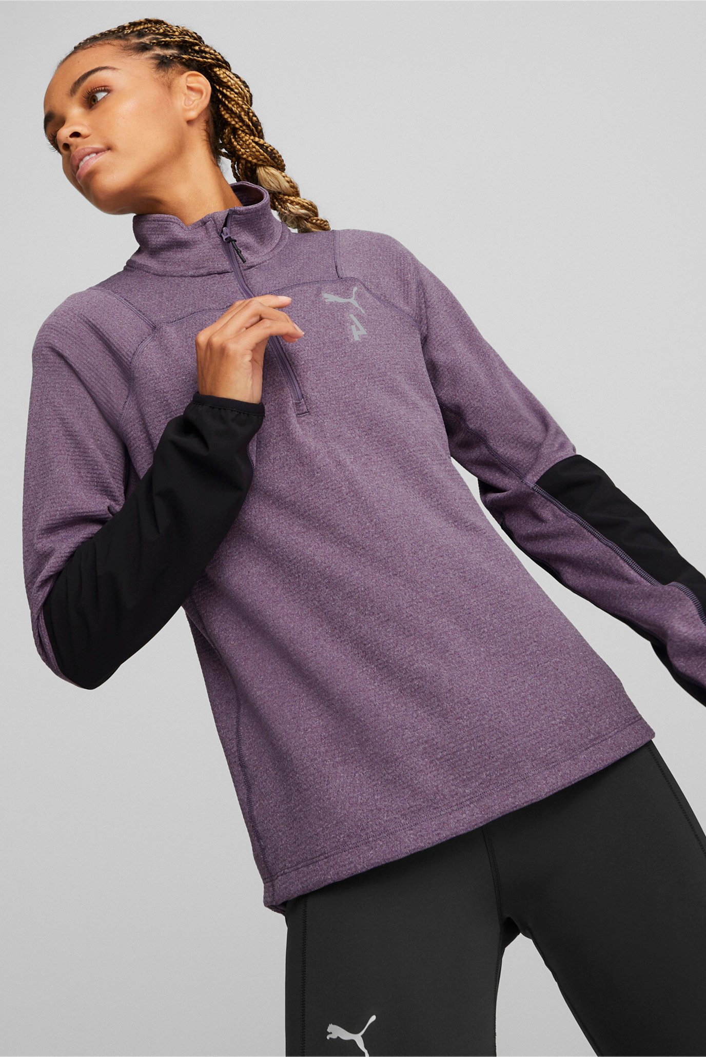 Женская фиолетовая спортивная кофта SEASONS Trail Running Half-Zip Pullover Women 1