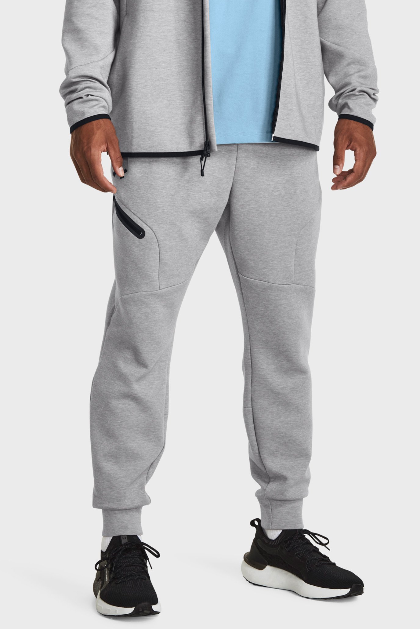 Чоловічі сірі спортивні штани UA Unstoppable Flc Joggers 1