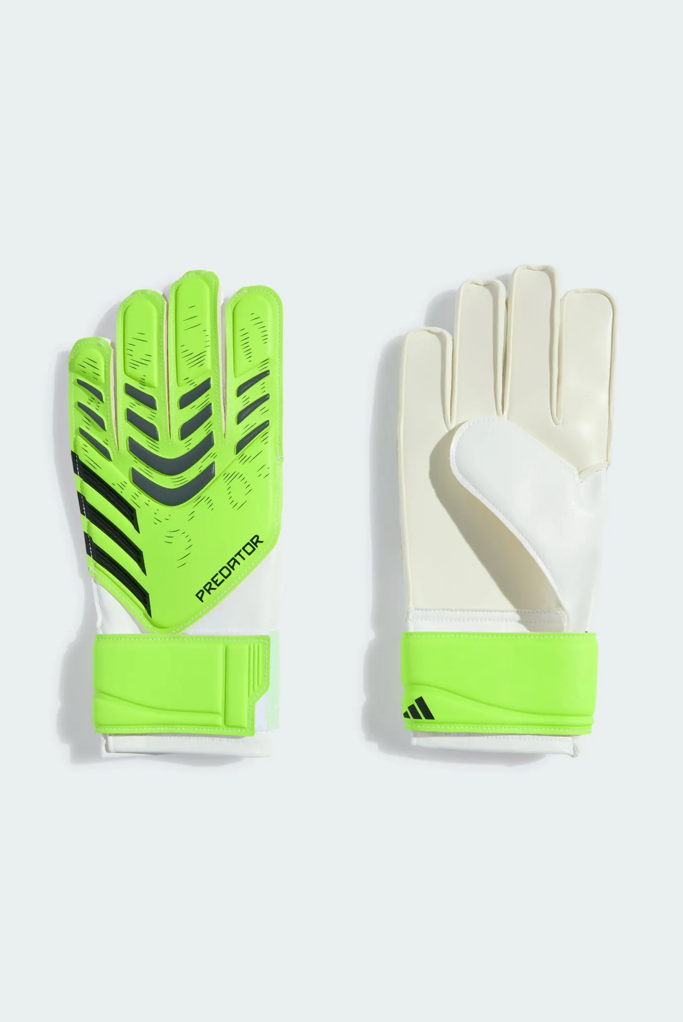 Детские салатовые вратарские перчатки Predator Training Kids 1