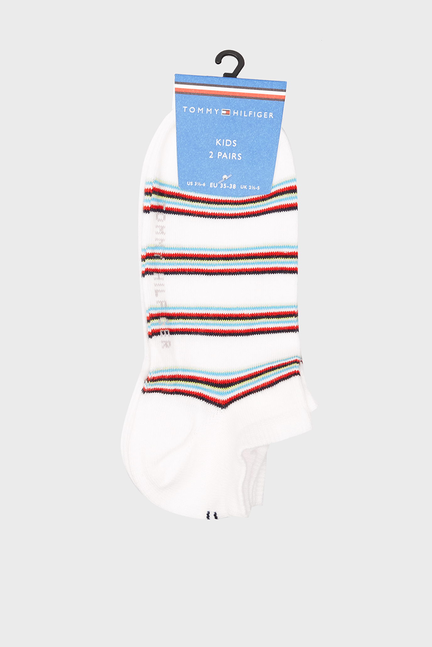 Дитячі білі шкарпетки у смужку (2 пари) 1
