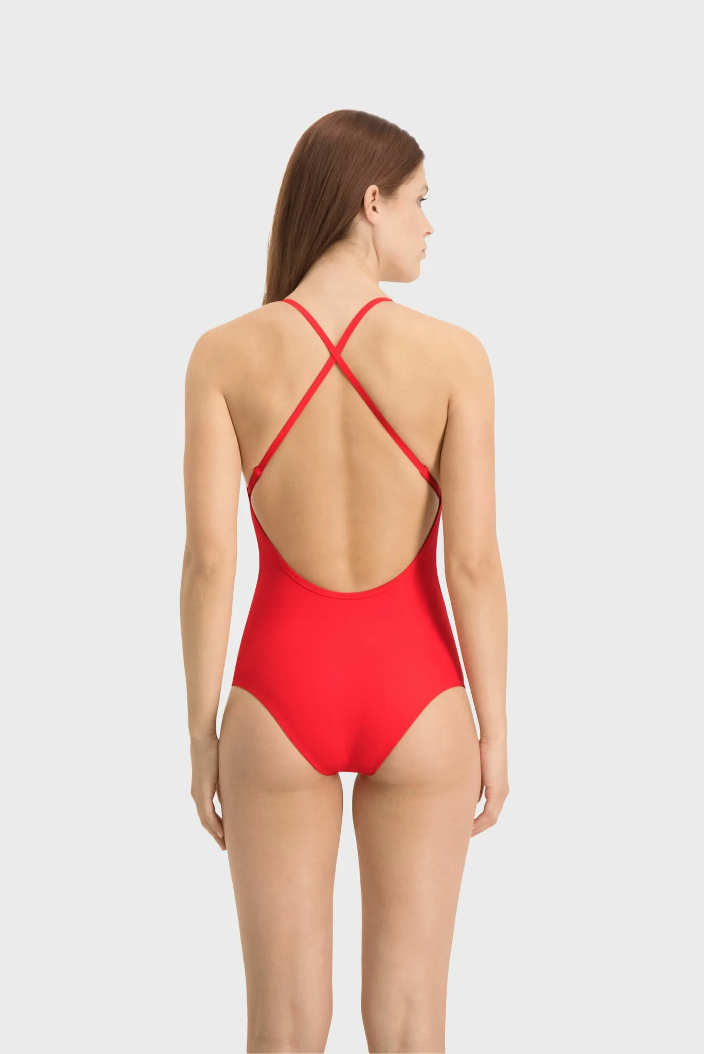 Жіночий червоний купальник Swim Women’s V-Neck Cross-back Swimsuit 3