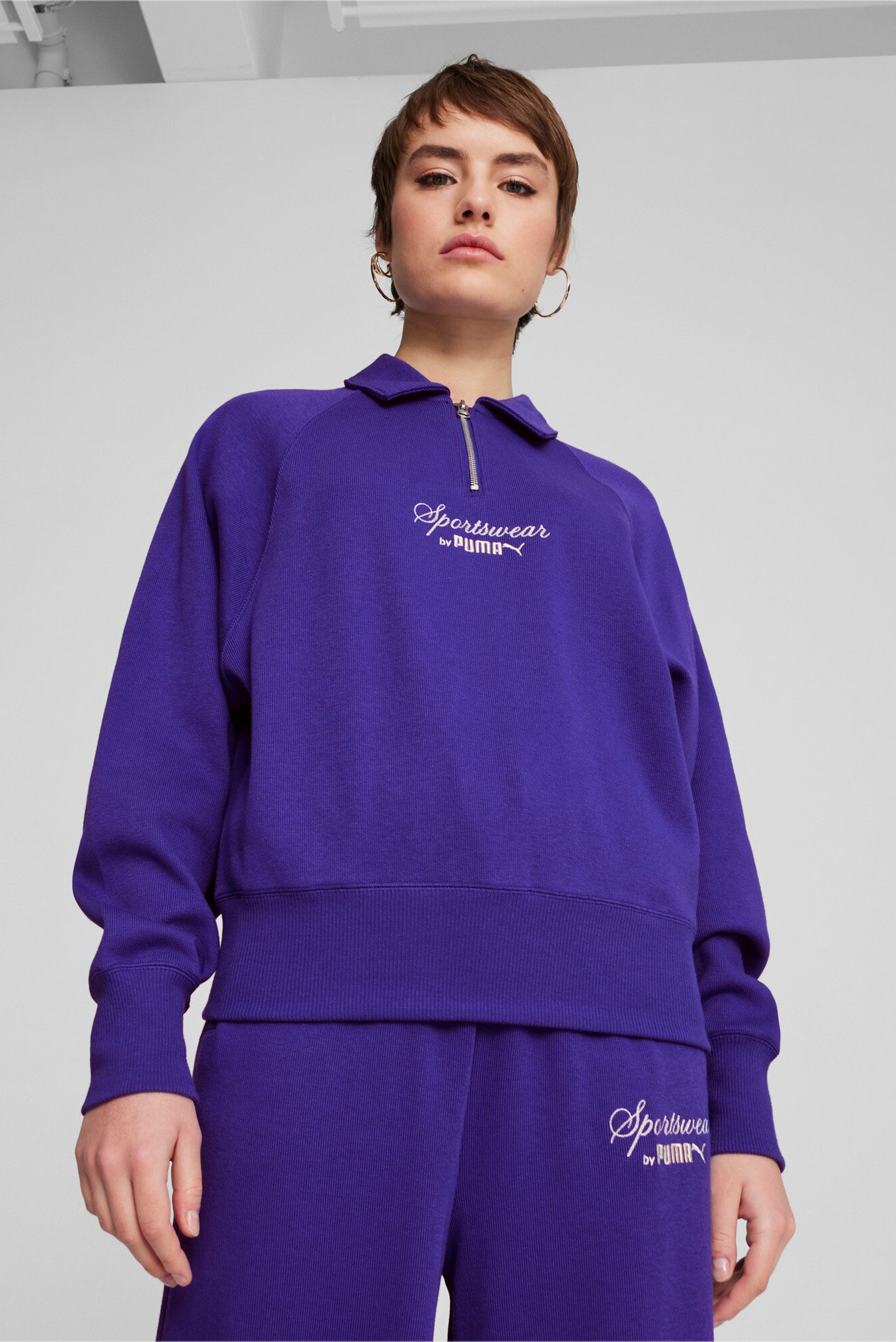 Женское синее поло CLASSICS+ Half Zip Polo Crew Women 1