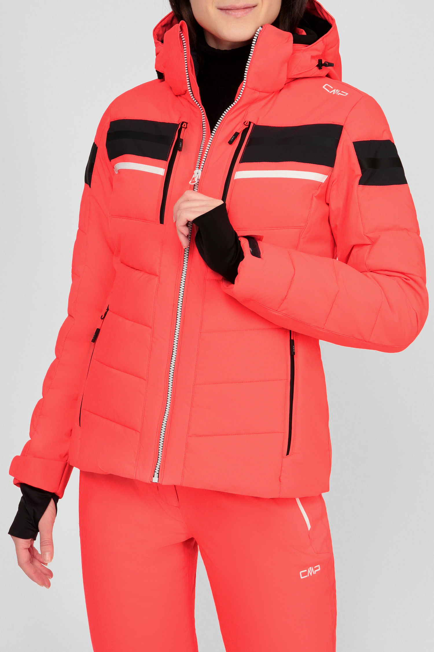 Женская коралловая лыжная куртка 1