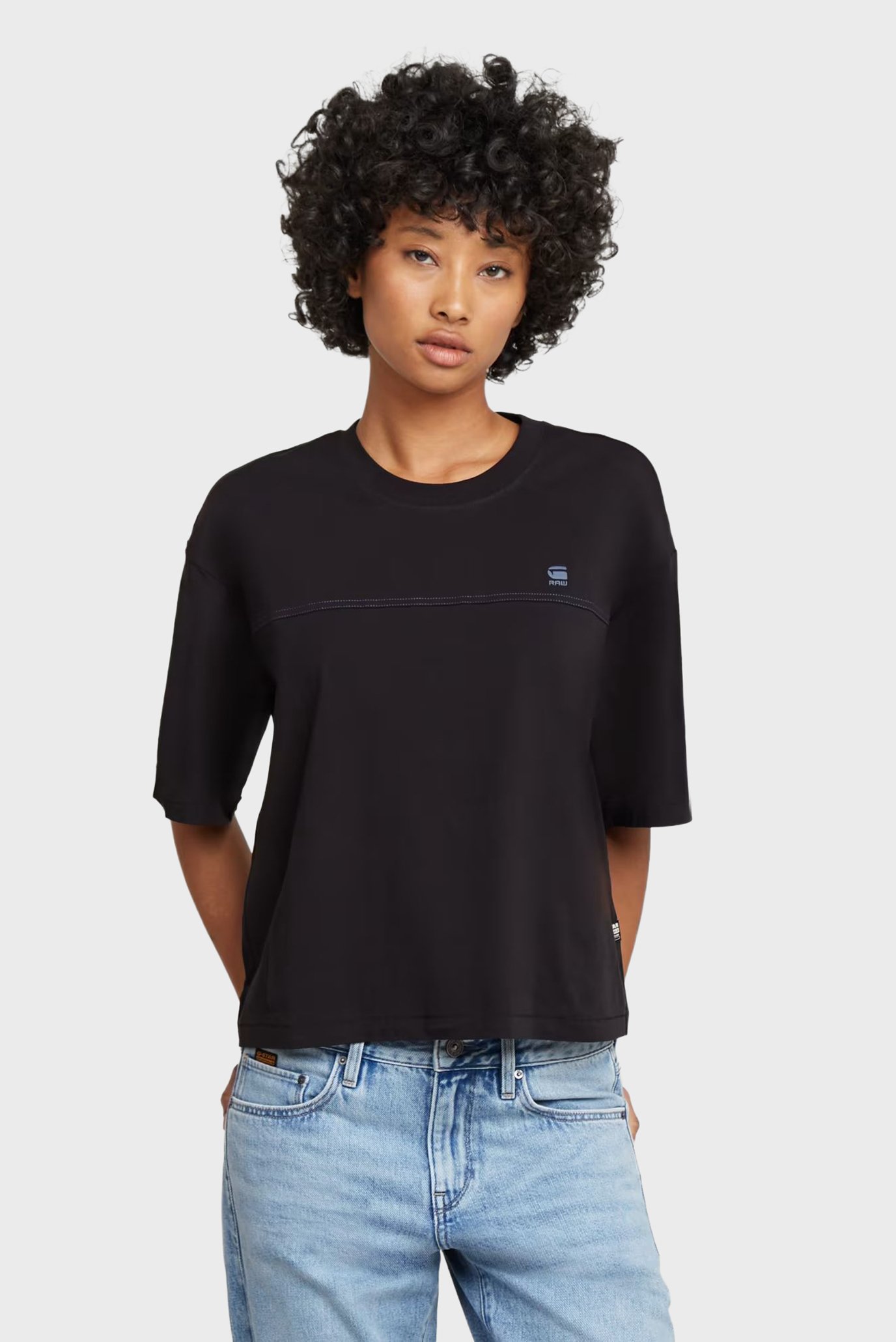 Женская черная футболка Horizontal seam loose Черный S G-Star RAW D26134,336 Женская черная футболка Horizontal seam loose Черный S G-Star RAW D26134,336