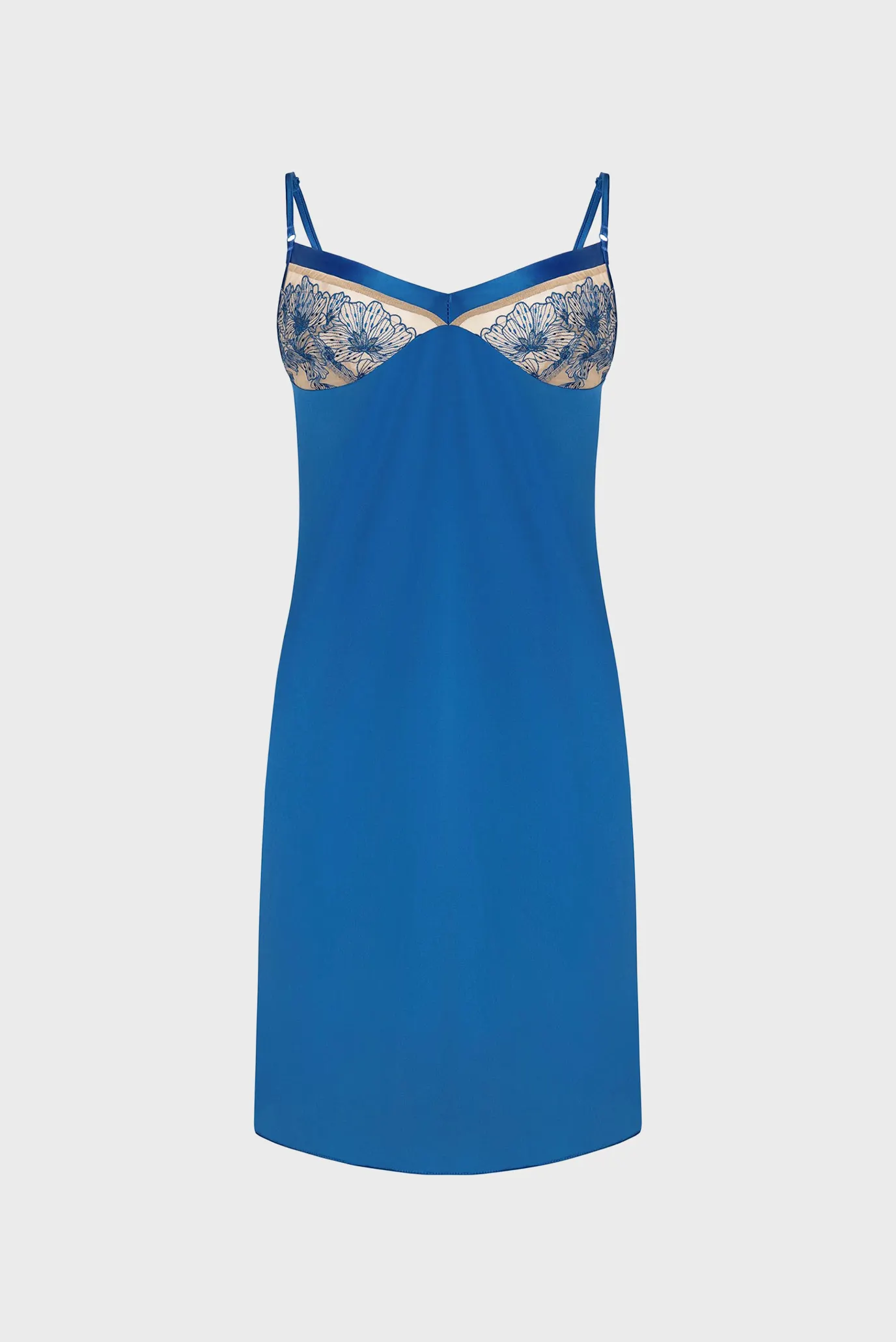 Женская синяя ночная рубашка 1