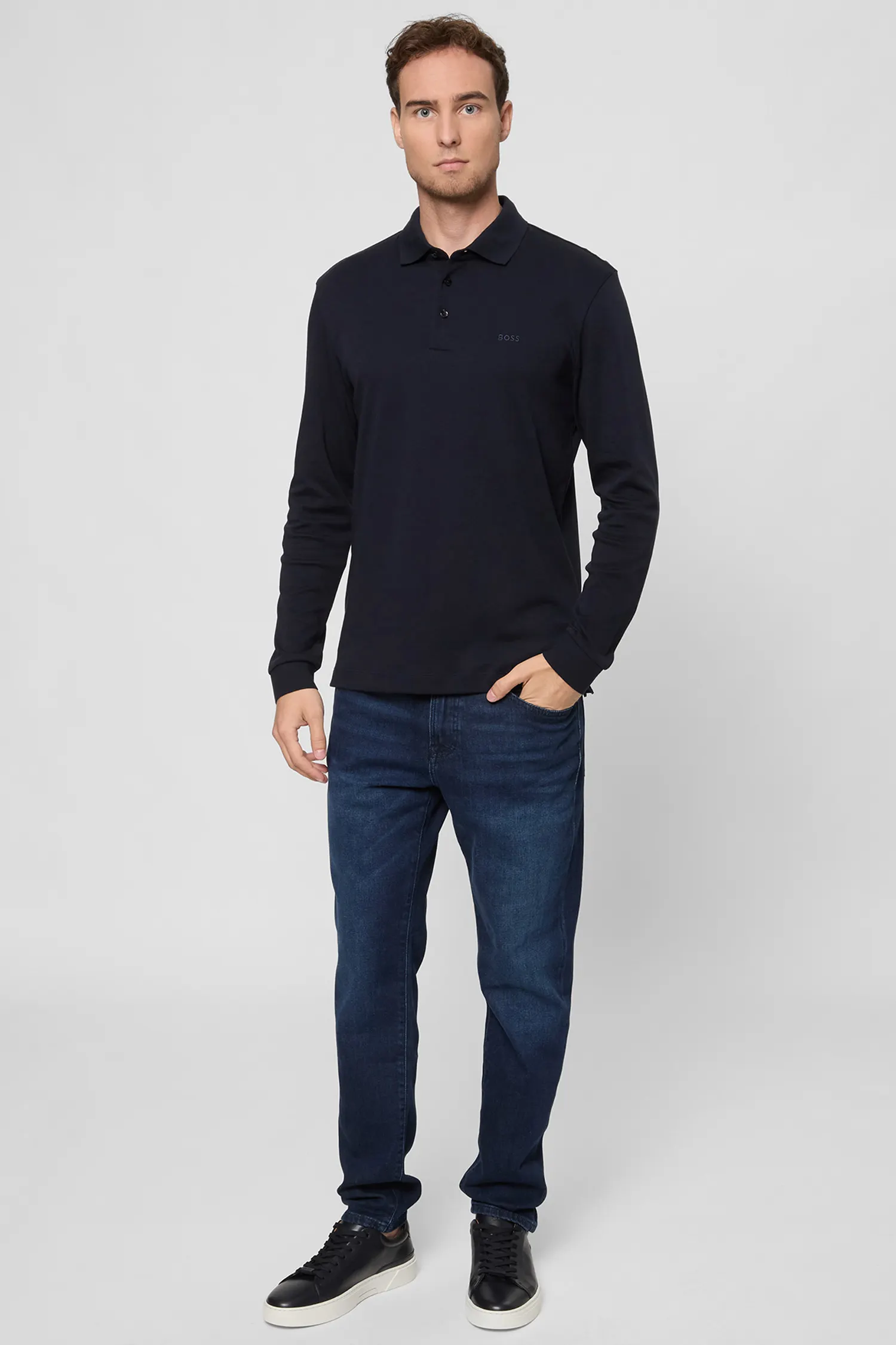 Чоловіче темно-синє поло 4