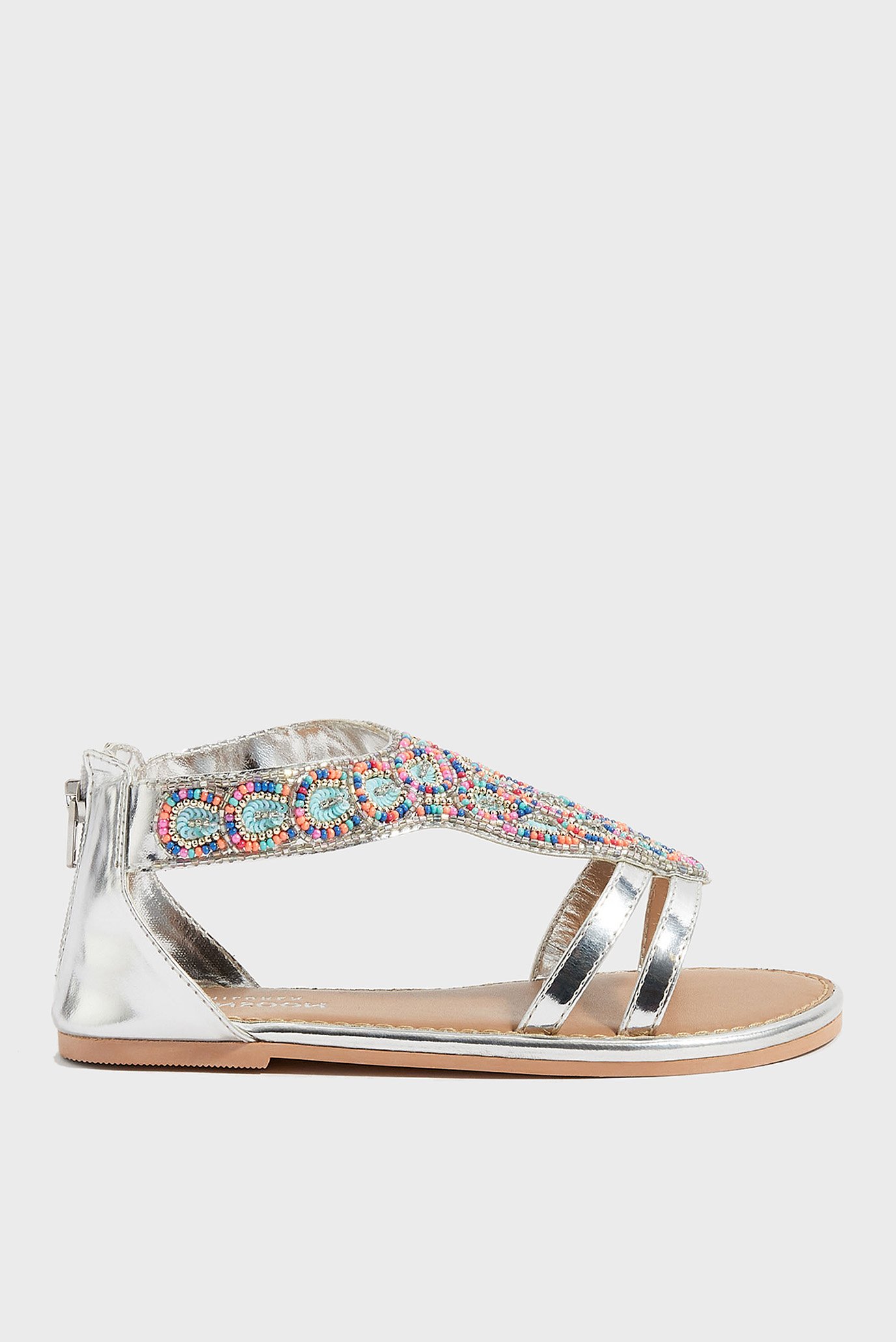 Детские серебристые сандалии SILVER BEADED SANDAL 1