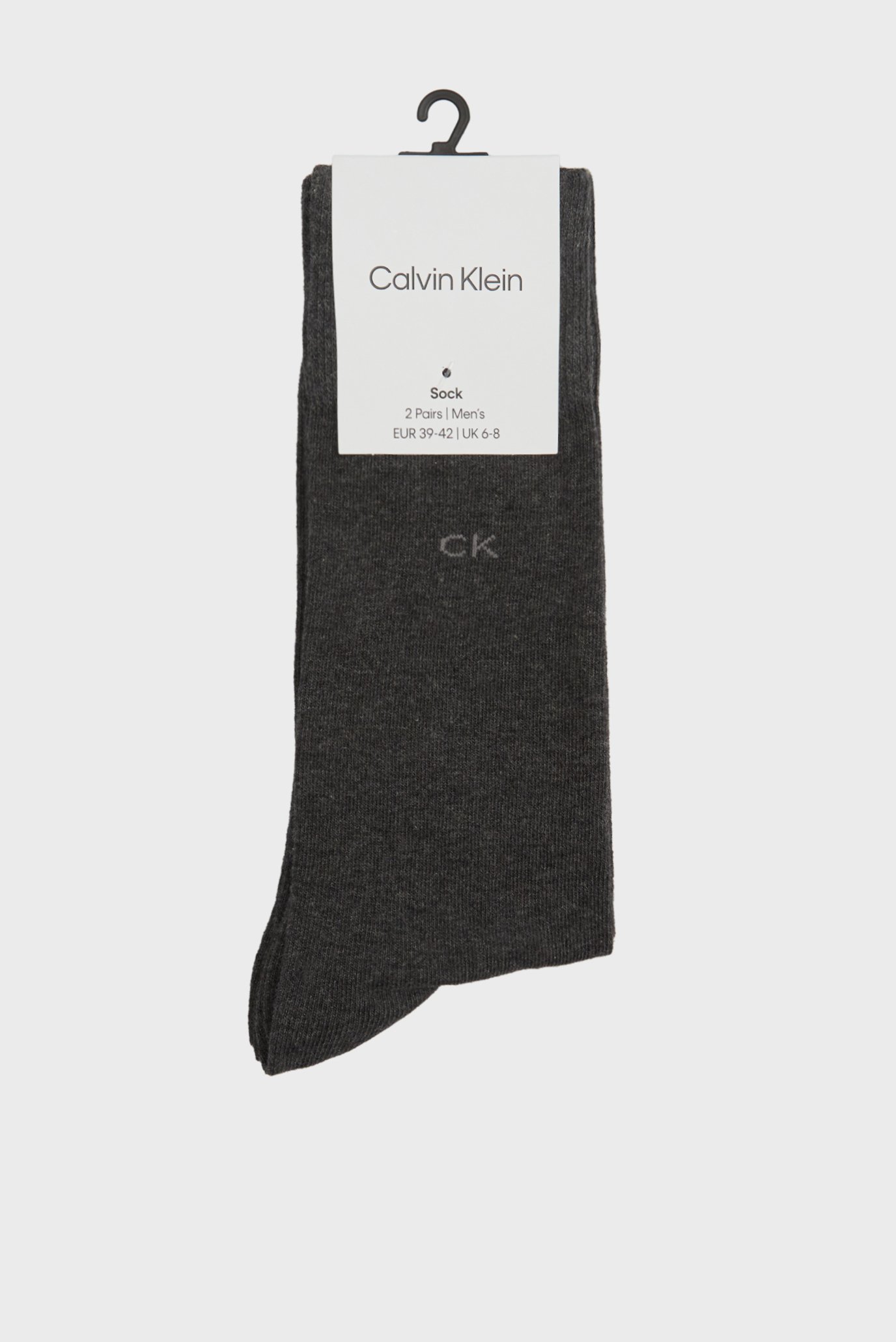 Чоловічі сірі шкарпетки (2 пари) CK MEN SOCK 1