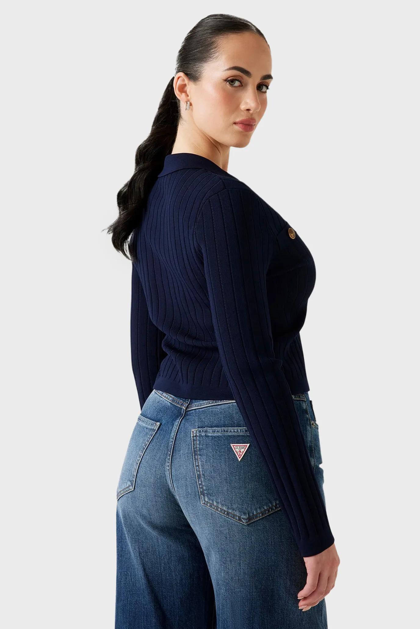 Женский темно-синий кардиган 3