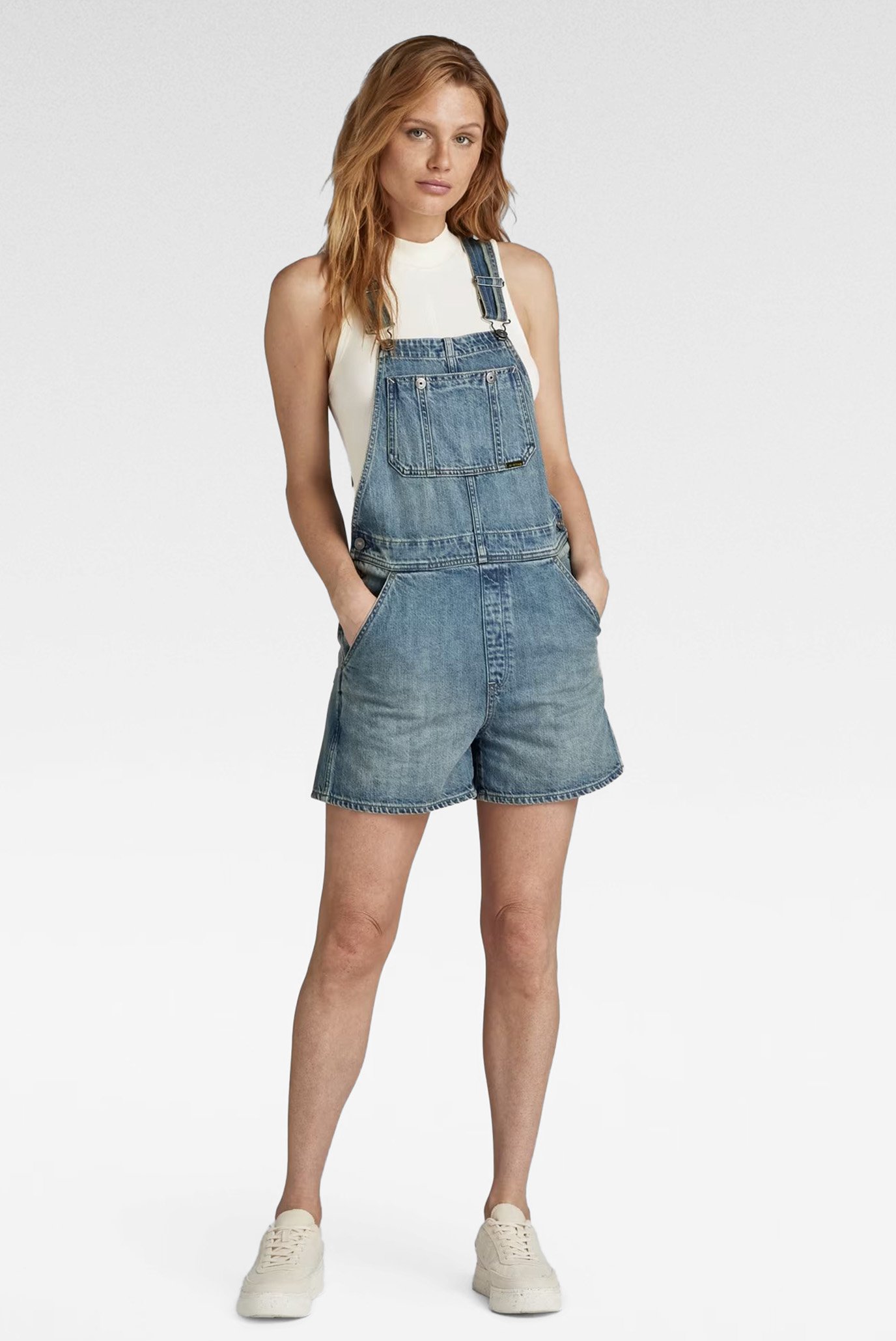 Женский синий джинсовый комбинезон Dungaree 1