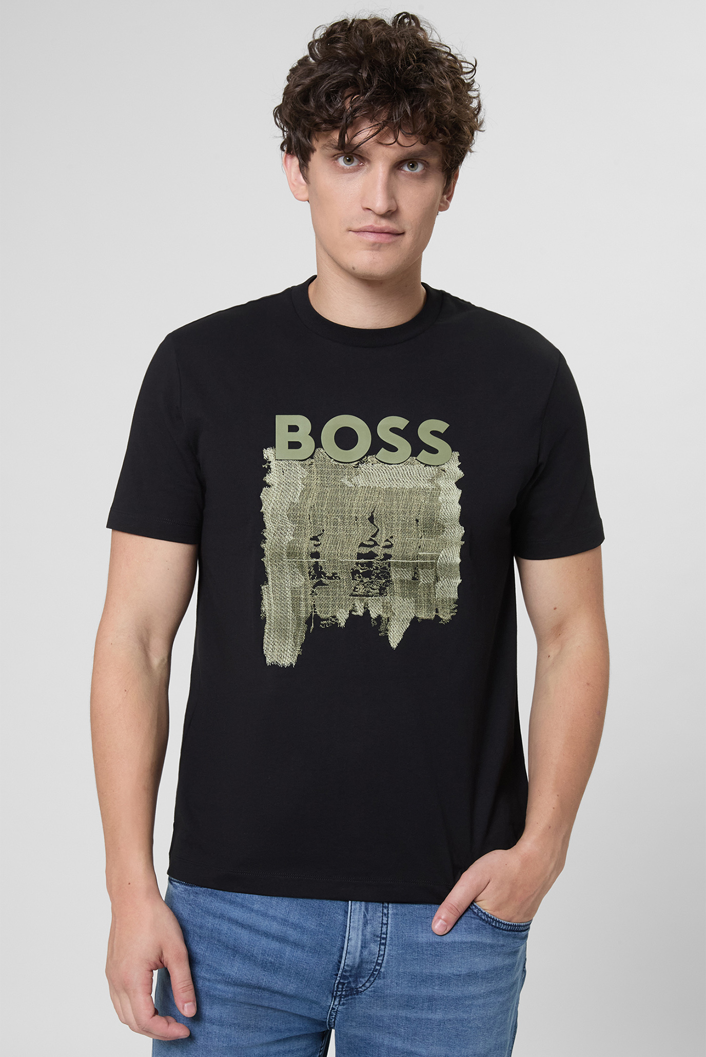 Мужская черная футболка Черный XXL BOSS 50543916;001 Мужская черная футболка Черный XXL BOSS 50543916;001