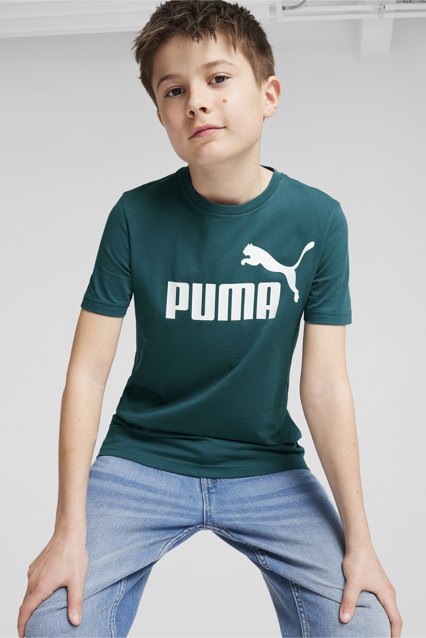 Дитяча зелена футболка Essentials Logo Youth Tee 1