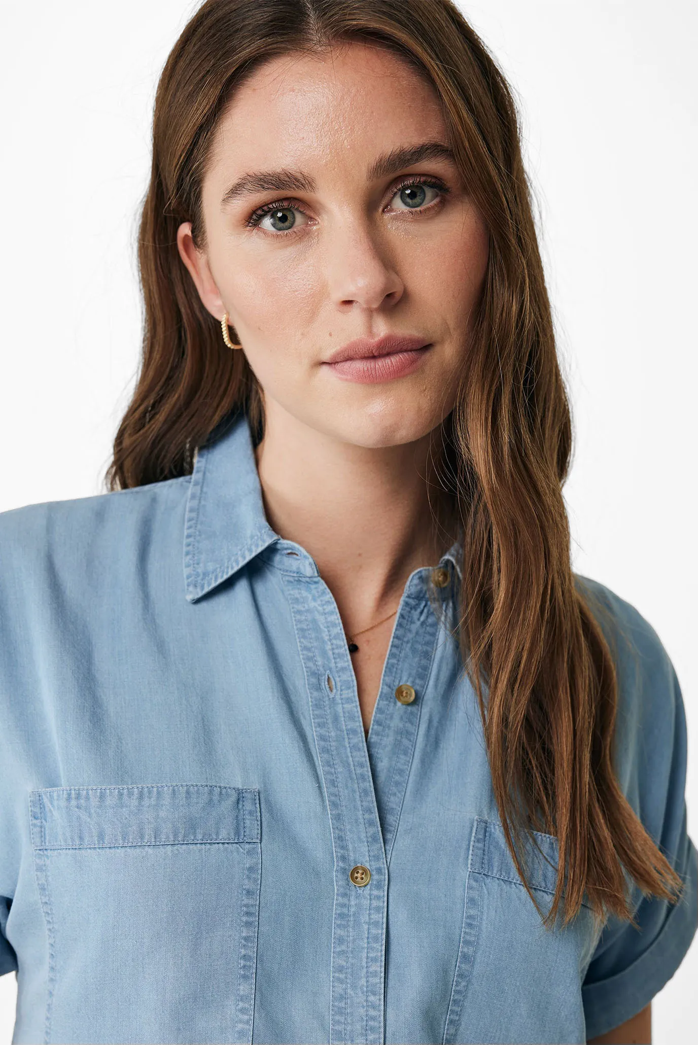 Жіноча блакитна сорочка 4