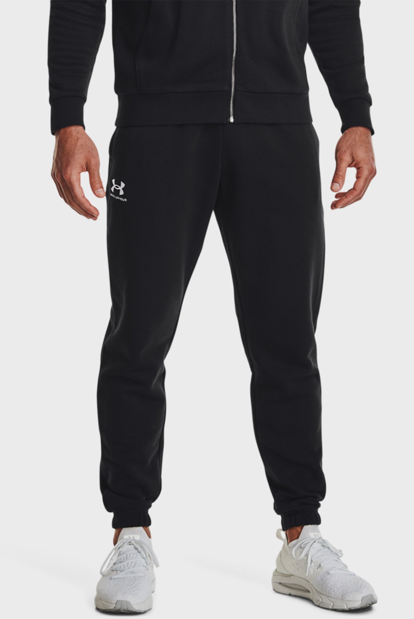 Чоловічі чорні спортивні штани UA Essential Fleece Jogger 1