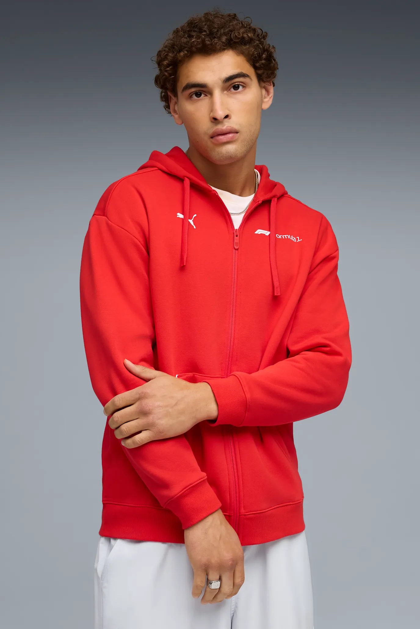 Чоловіче червоне худі F1® Essential+ Full-Zip Hoodie Men PUMA