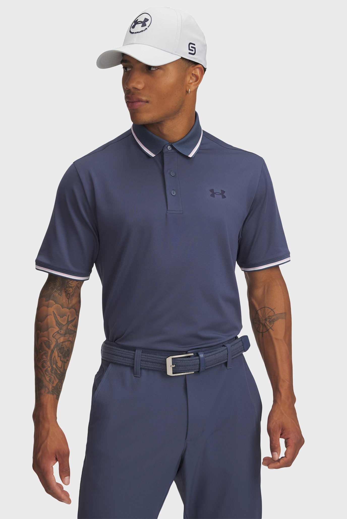 Мужское темно-синее поло UA Playoff 3.0 Rib Polo Серый S Under Armour 1388156-044 Мужское темно-синее поло UA Playoff 3.0 Rib Polo Серый S Under Armour 1388156-044
