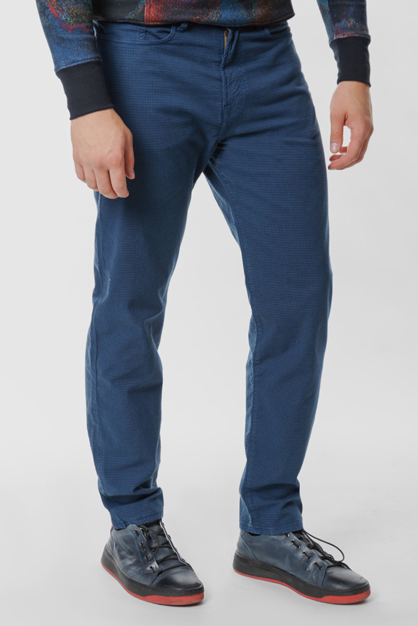Чоловічі сині картаті брюки 1