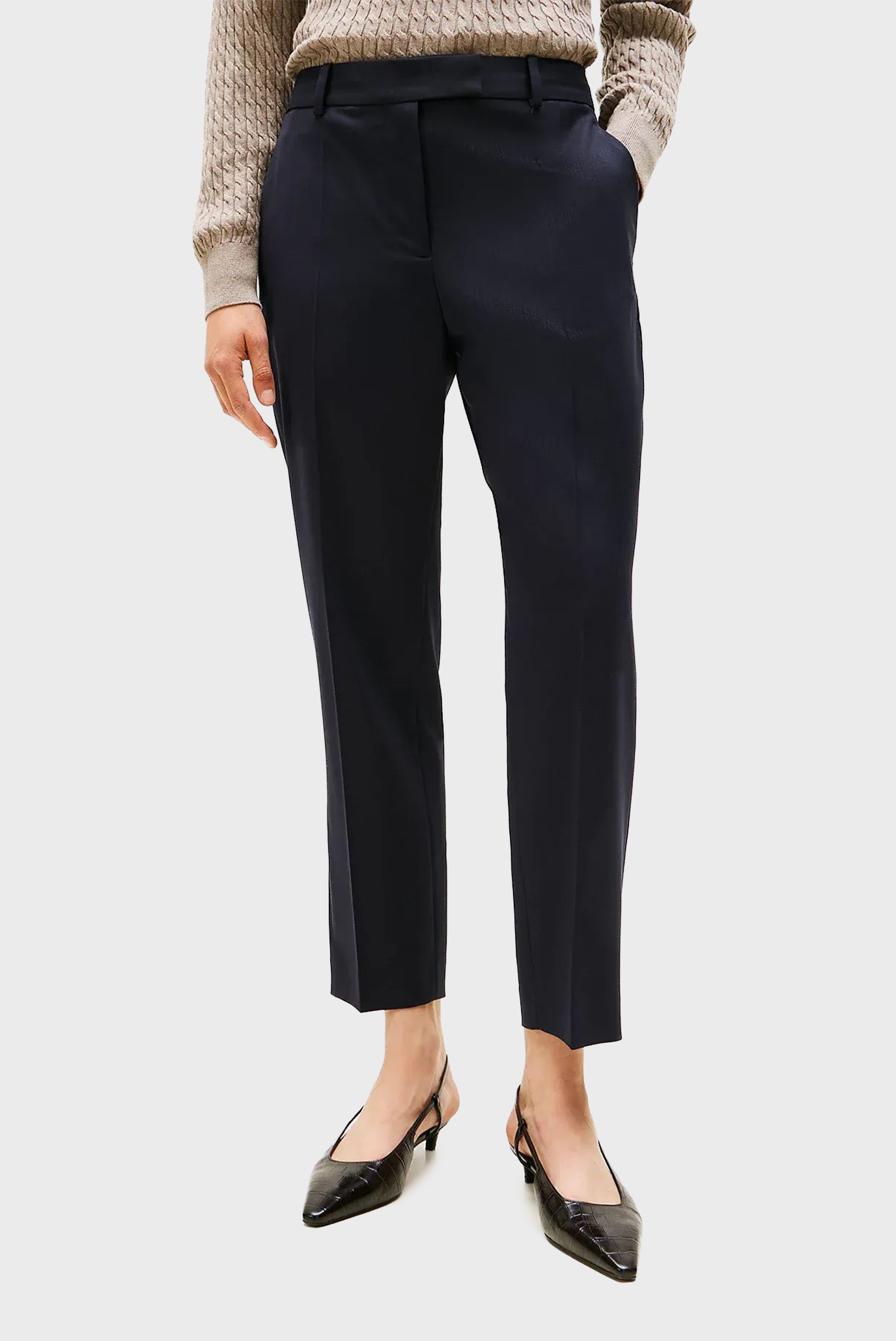 Женские черные брюки TIMELESS WOOL SLIM Черный S Tommy Hilfiger WW0WW48353 Женские черные брюки TIMELESS WOOL SLIM Черный S Tommy Hilfiger WW0WW48353
