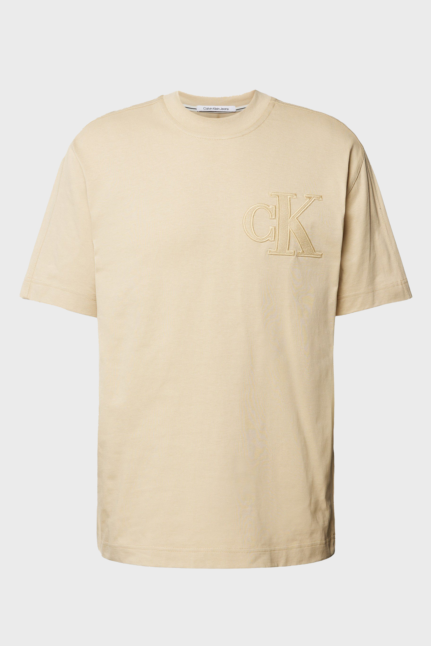 Чоловіча бежева футболка CK APPLIQUE TEE 1