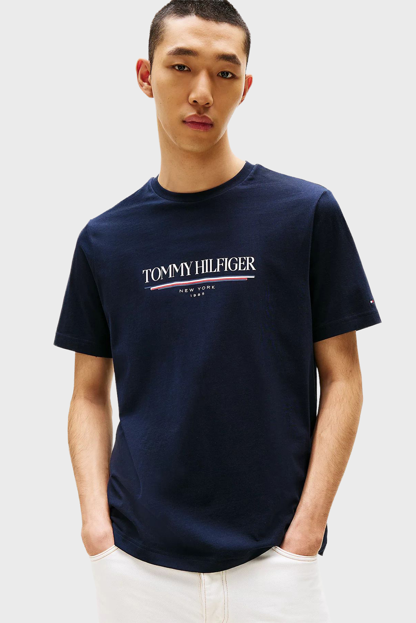Мужская темно-синяя футболка BRAND LOVE Синий XXL Tommy Hilfiger MW0MW40324 Мужская темно-синяя футболка BRAND LOVE Синий XXL Tommy Hilfiger MW0MW40324