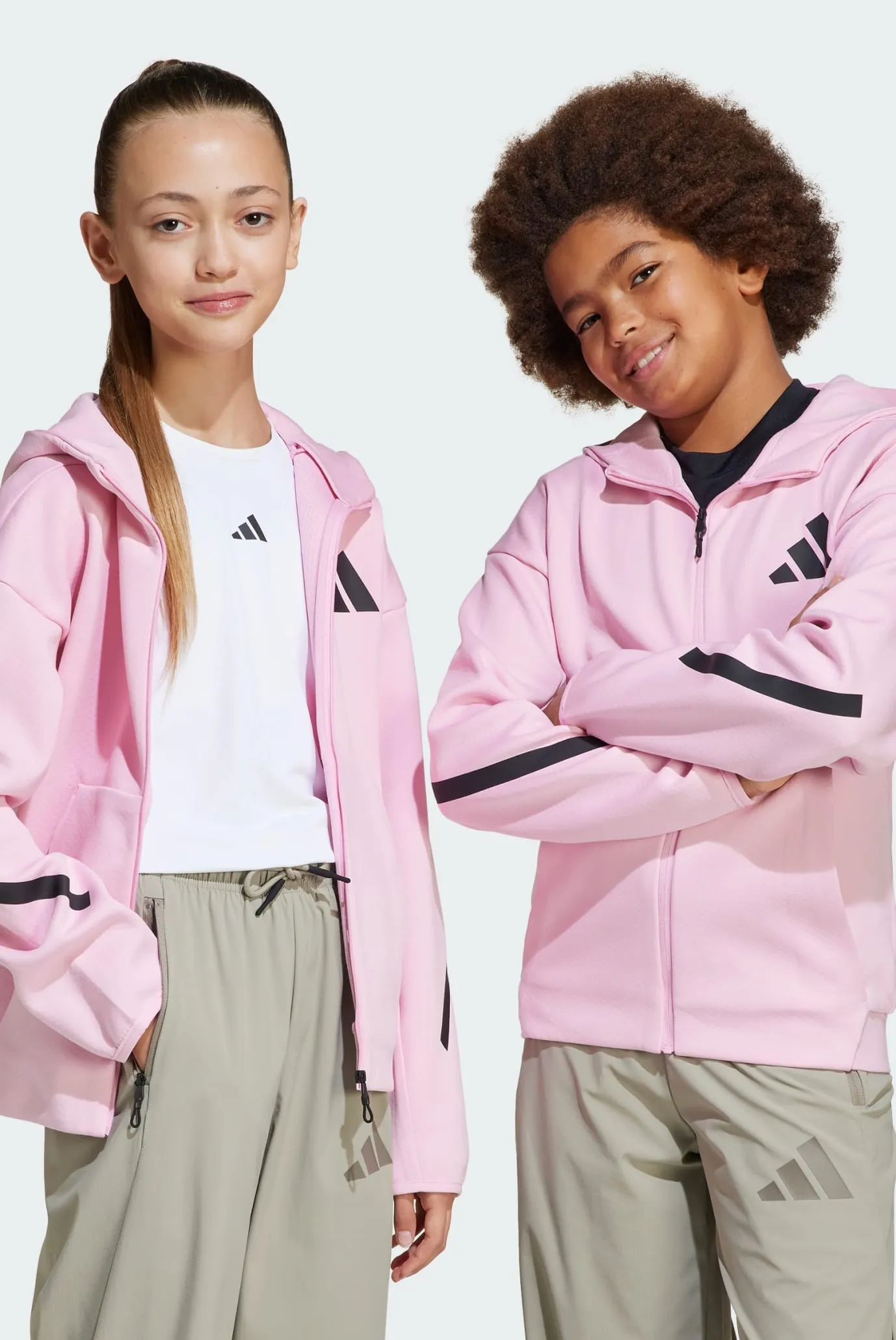 Дитяче пудрове худі adidas Z.N.E. Full-Zip Kids 1