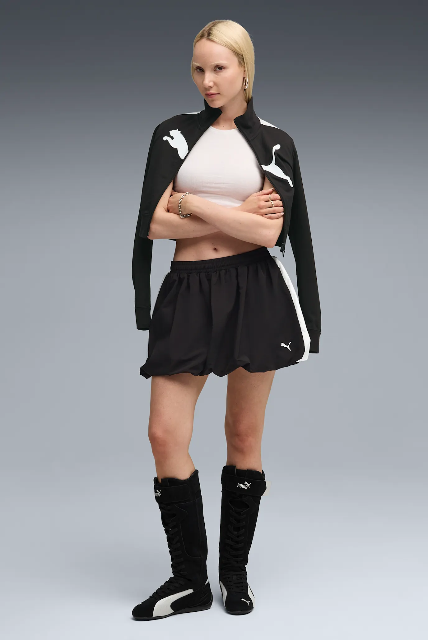 Женская черная юбка T7 Balloon Skirt Women 4