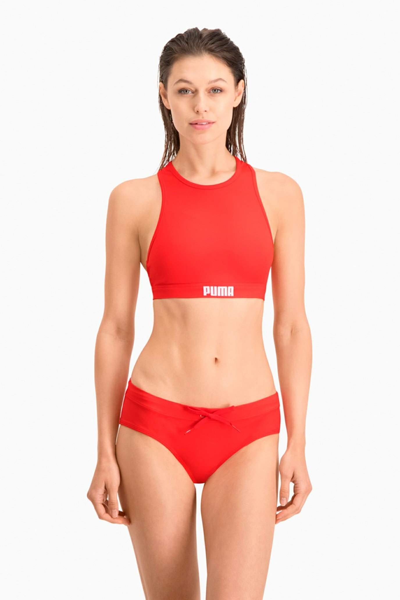 Жіночий червоний топ від купальника PUMA Swim Women Racerback Swim Top 1