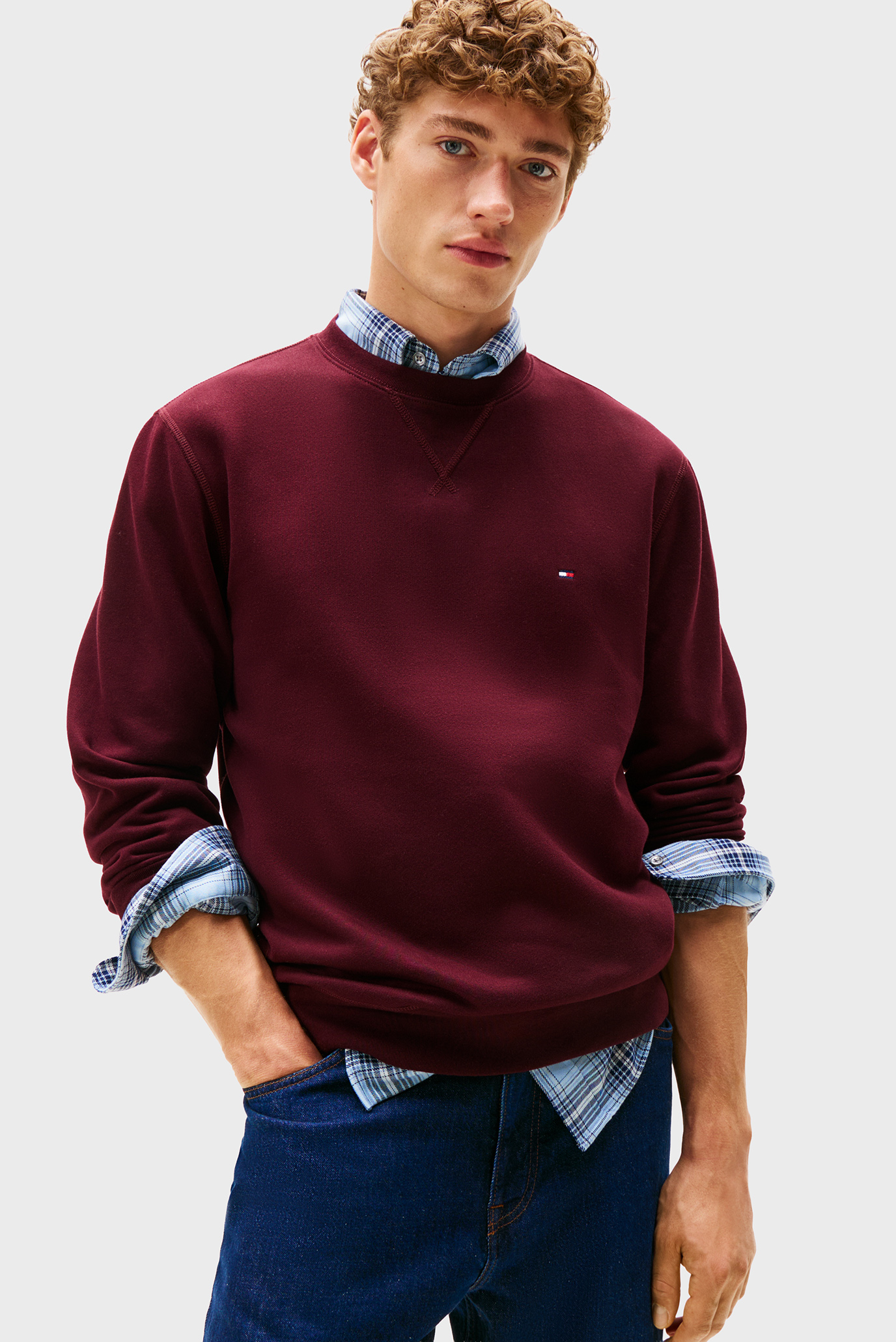 Мужской бордовый свитшот ESS SEASONAL FLEECE Бордовый L Tommy Hilfiger MW0MW40000 Мужской бордовый свитшот ESS SEASONAL FLEECE Бордовый L Tommy Hilfiger MW0MW40000