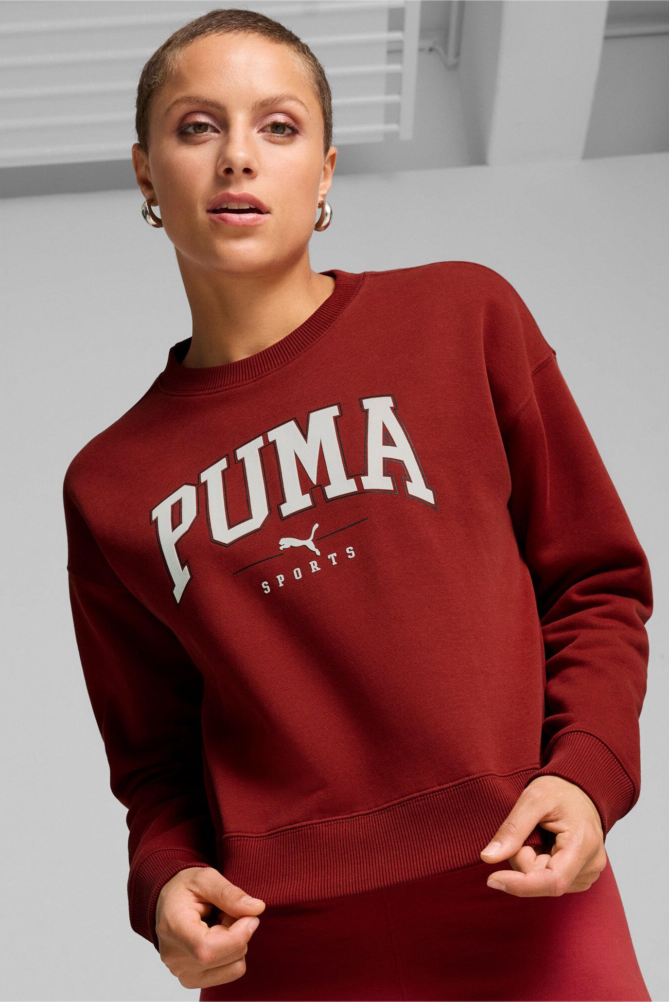 Жіночий червоний світшот PUMA SQUAD Full-Length Crewneck Women 1