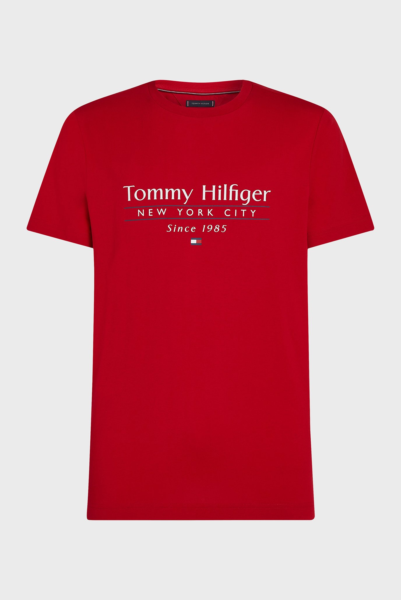 Чоловіча червона футболка HILFIGER CENTER STACK TEE 1