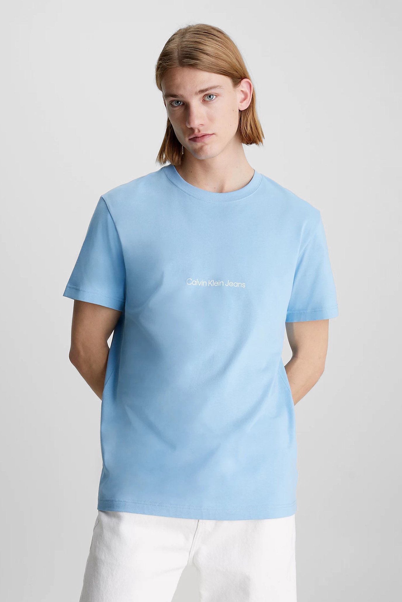 Мужская голубая футболка SLOGAN TEE 1