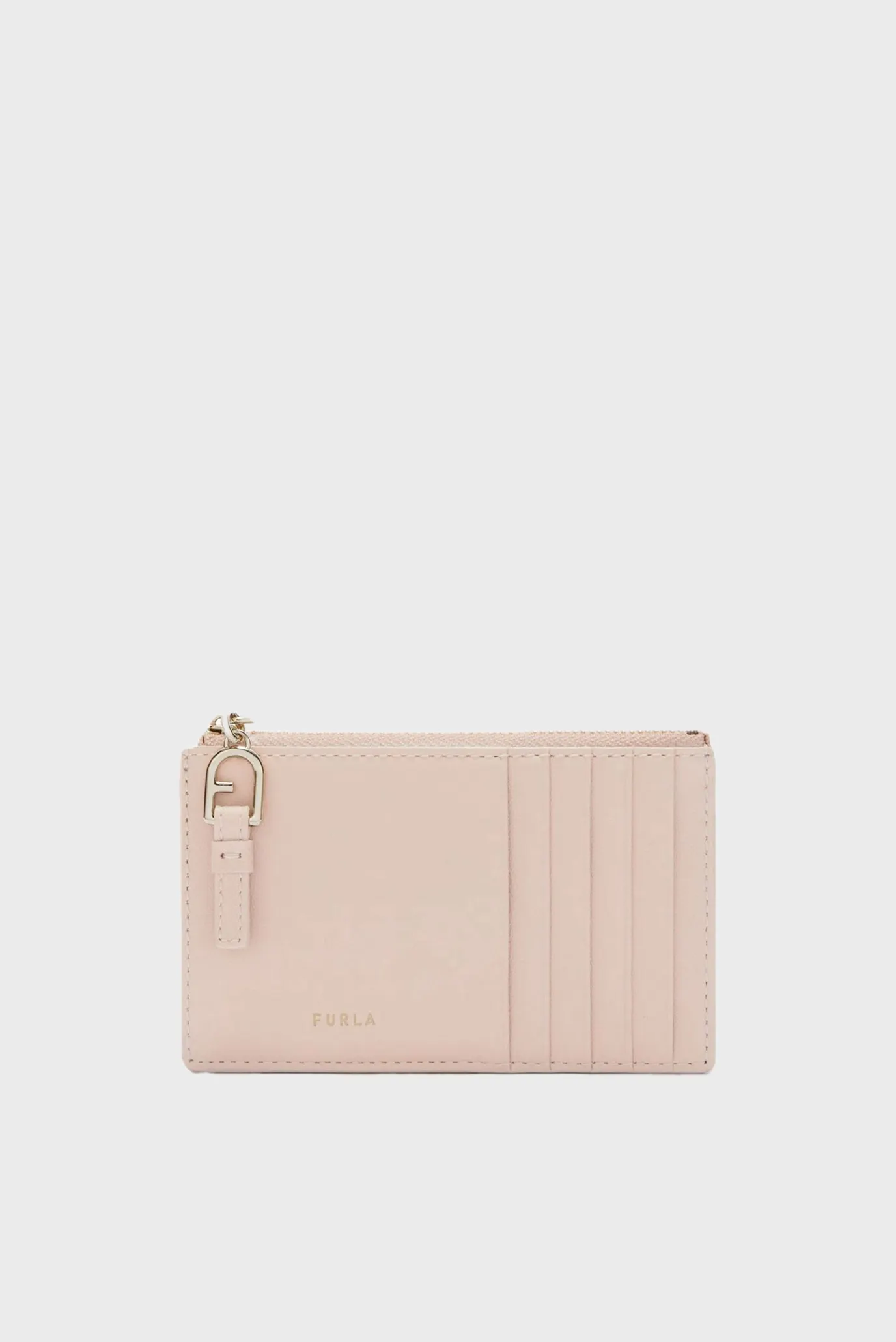 Женский пудровый кожаный кардхолдер 1