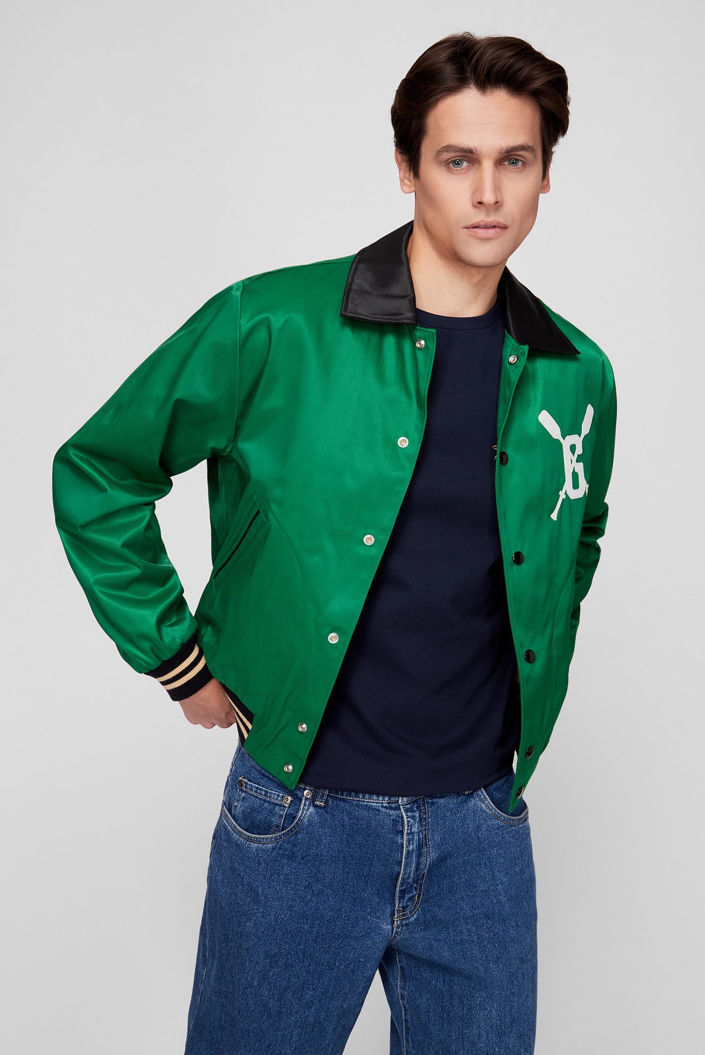 Чоловічий зелений бомбер HERITAGE VARSITY 1