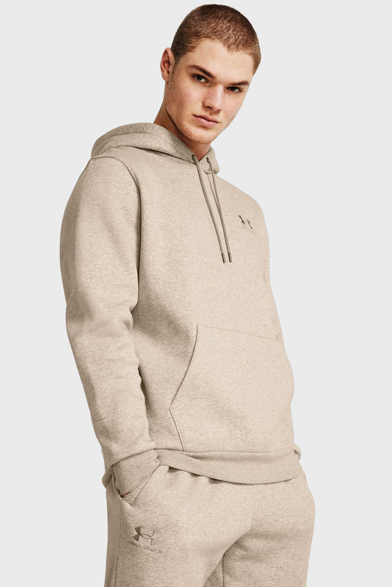 Мужское бежевое худи UA Icon Fleece Hoodie Бежевый XL Under Armour 1373880-203 Мужское бежевое худи UA Icon Fleece Hoodie Бежевый XL Under Armour 1373880-203