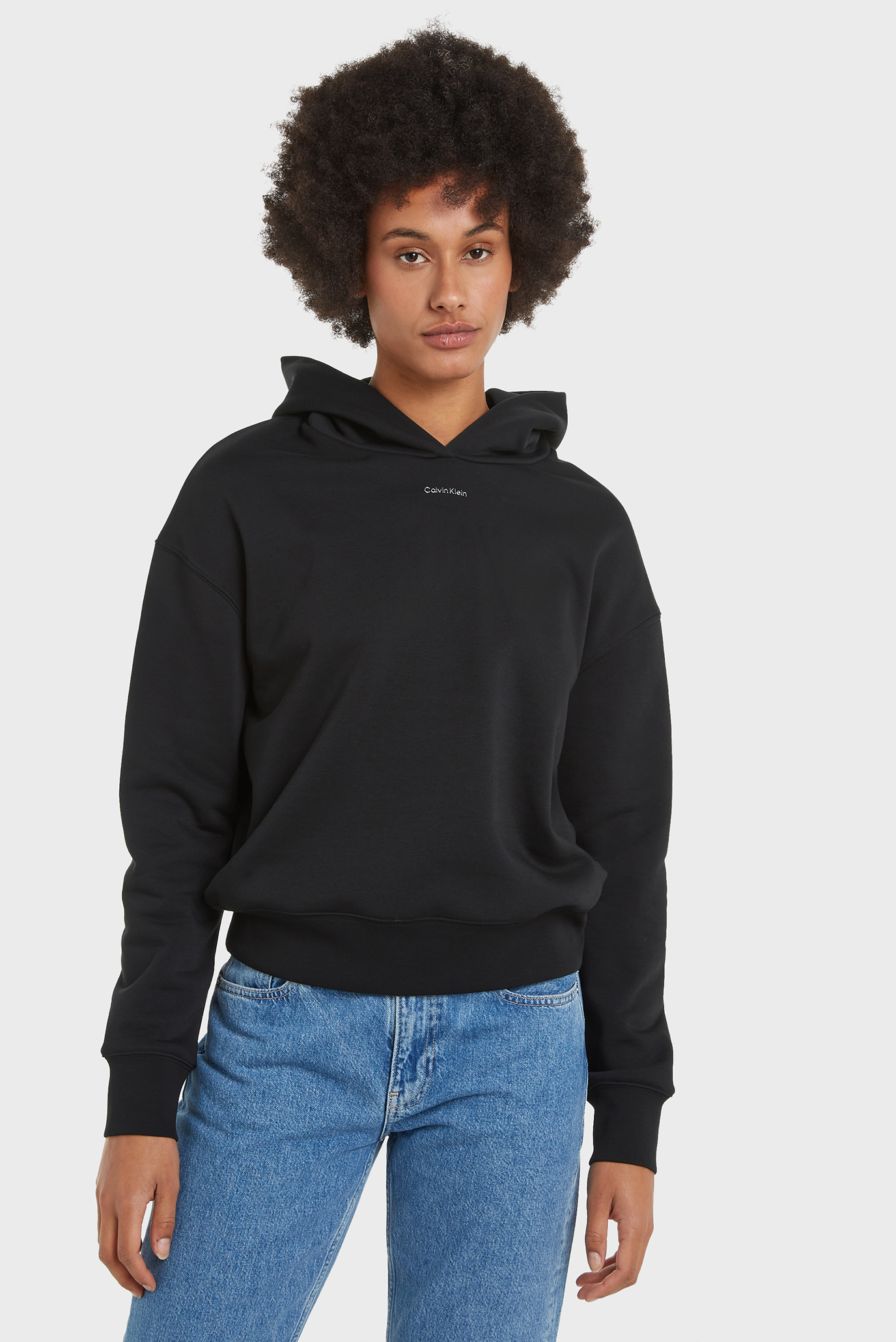 Женское черное худи NANO LOGO RELAXED Черный XS Calvin Klein K20K207202 Женское черное худи NANO LOGO RELAXED Черный XS Calvin Klein K20K207202