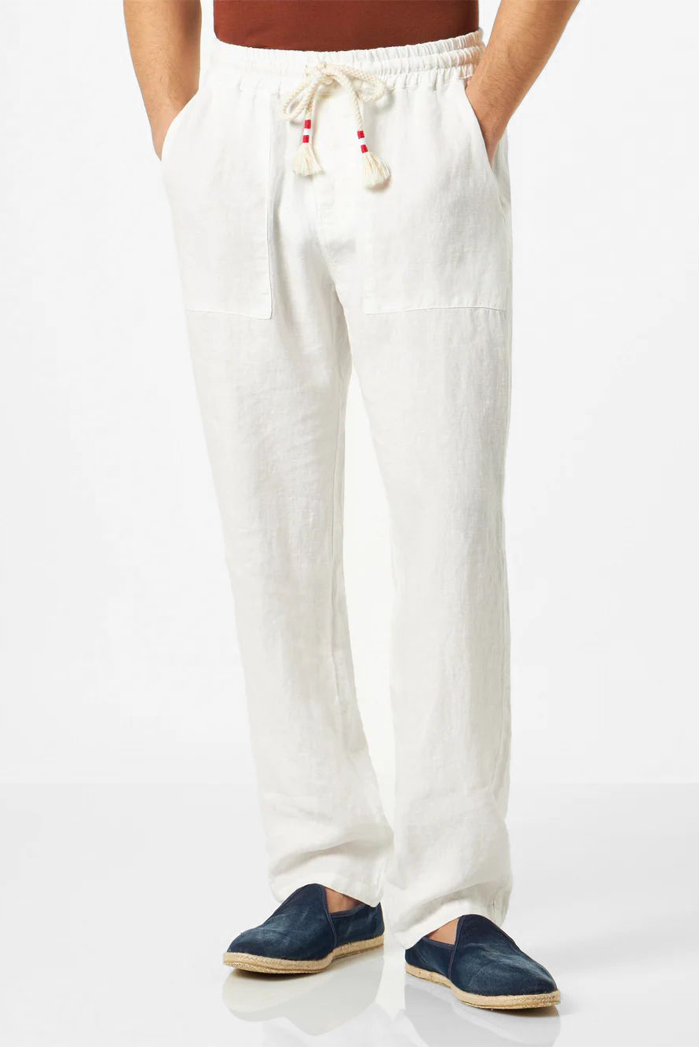 Чоловічі білі лляні брюки 1