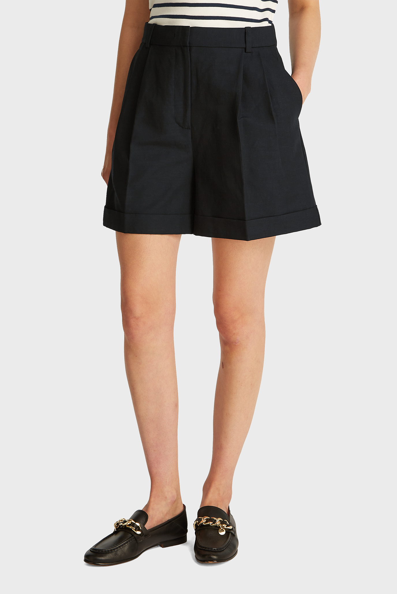 Женские черные шорты PLEATED Черный 34 Tommy Hilfiger WW0WW44767 Женские черные шорты PLEATED Черный 34 Tommy Hilfiger WW0WW44767