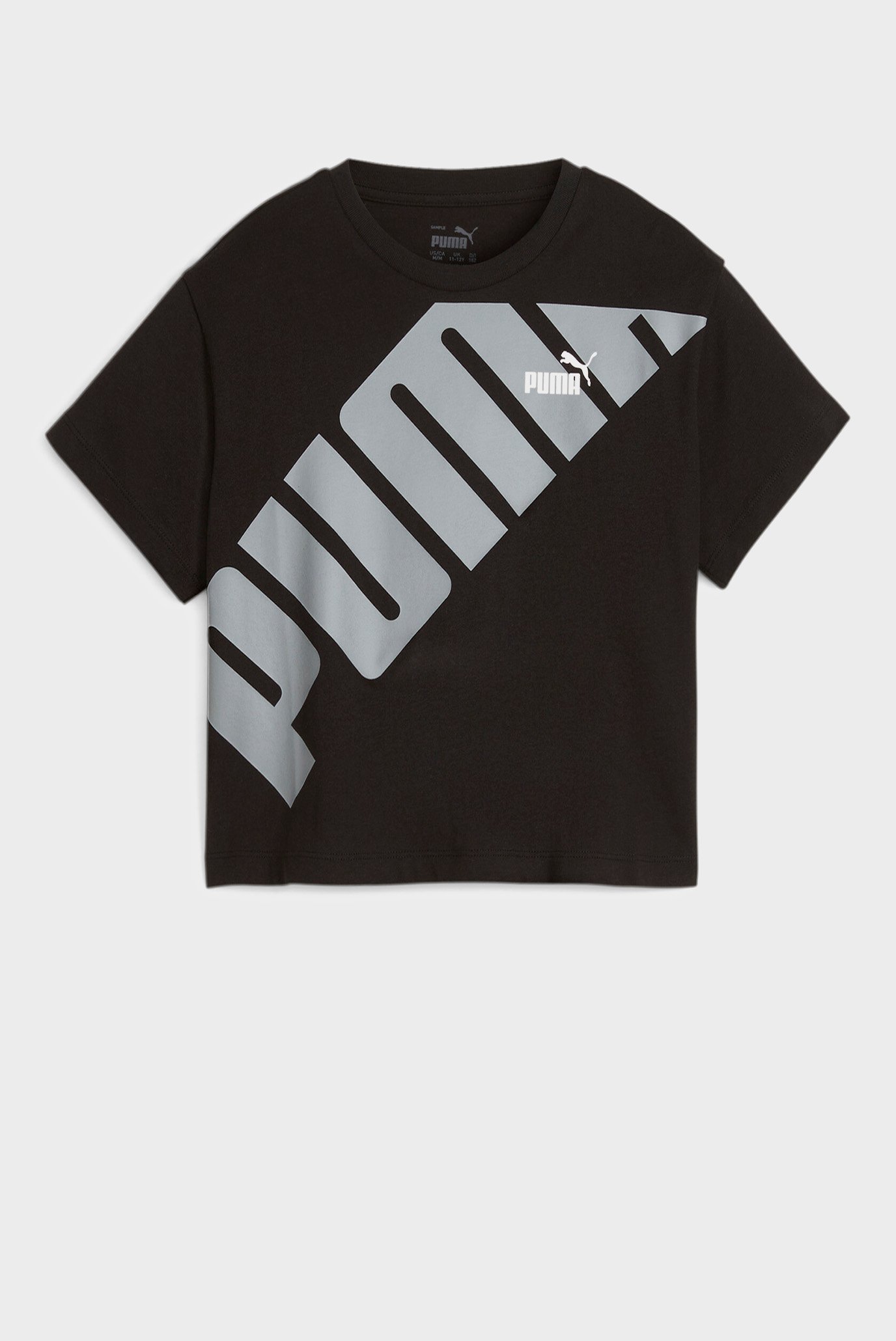 Детская черная футболка PUMA POWER Youth Short Length Tee 1