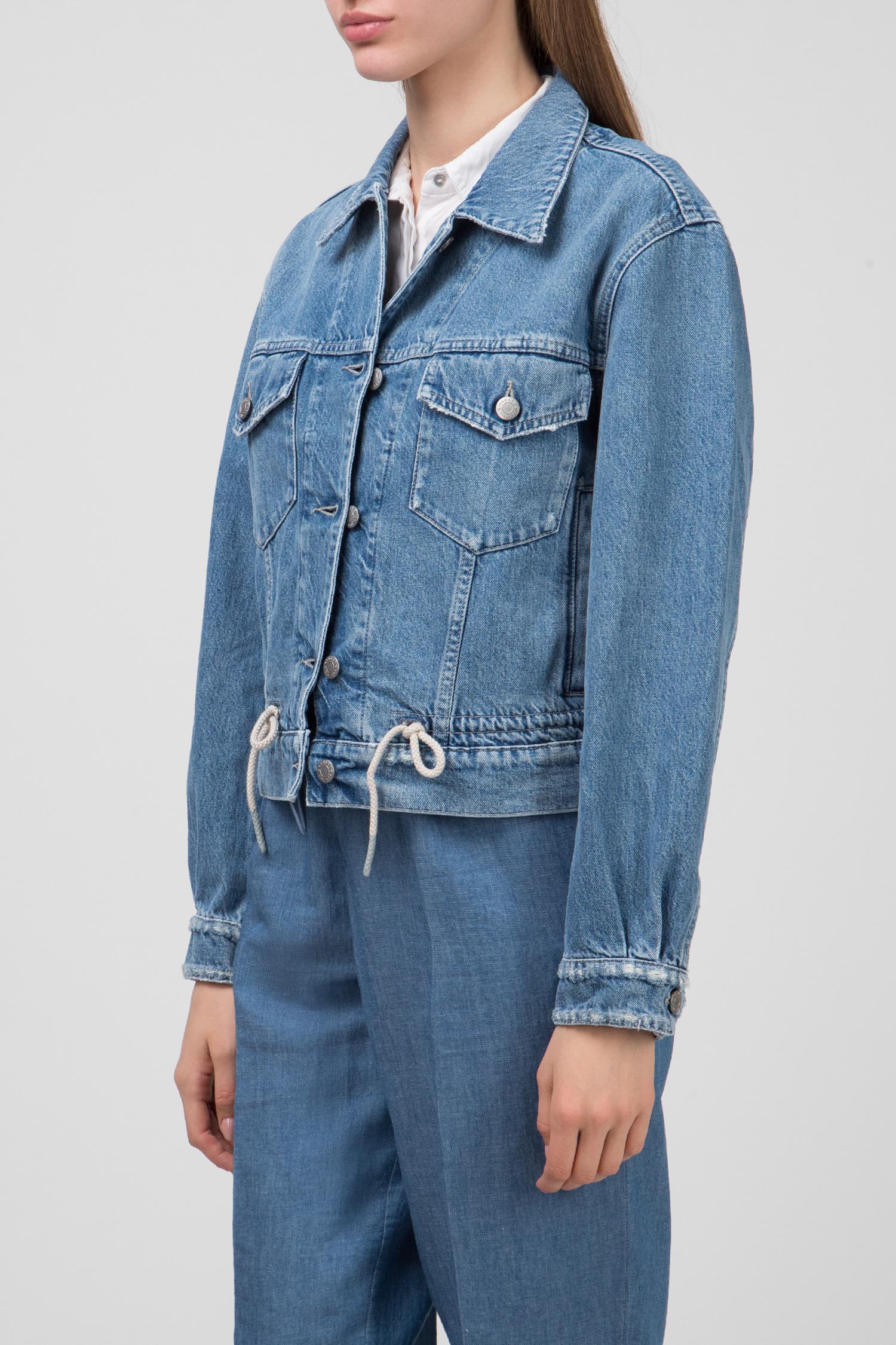Жіноча блакитна джинсова куртка CHENOA 1