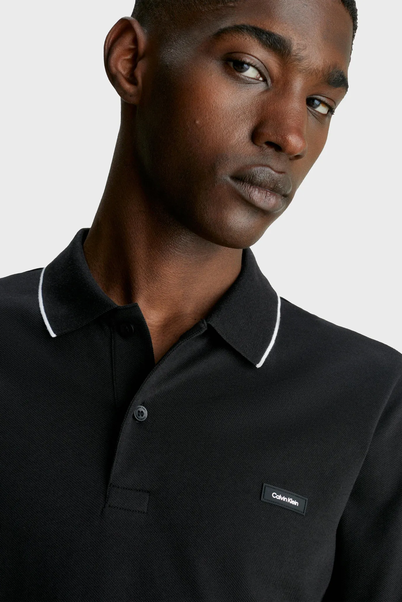 Чоловіче чорне поло STRETCH PIQUE TIPPING POLO 4