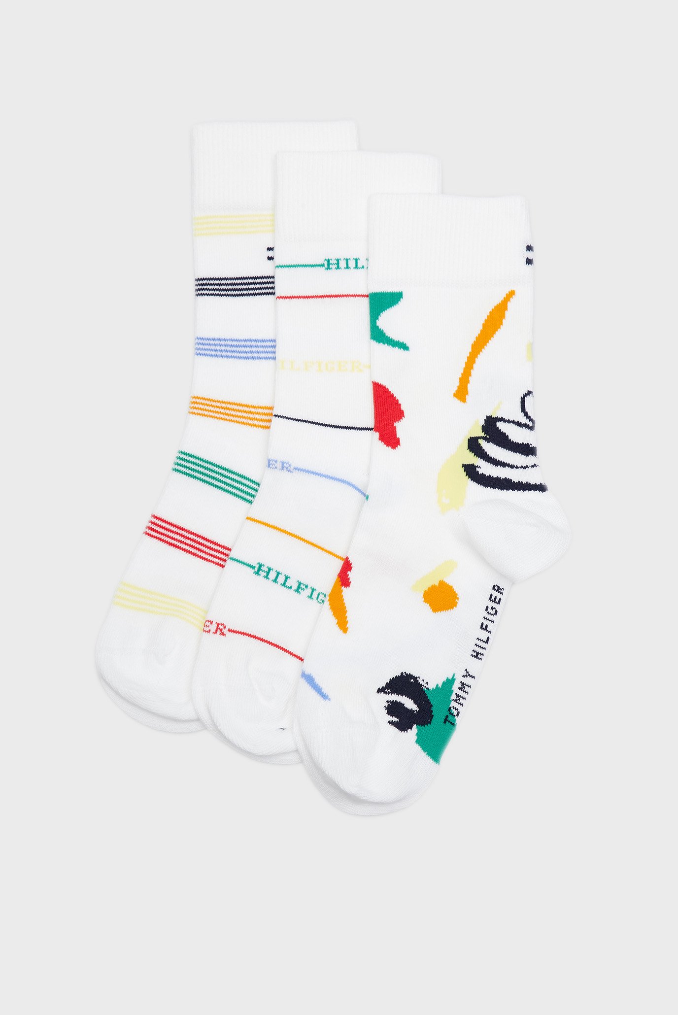 Дитячі білі шкарпетки з візрунком (3 пари) 1