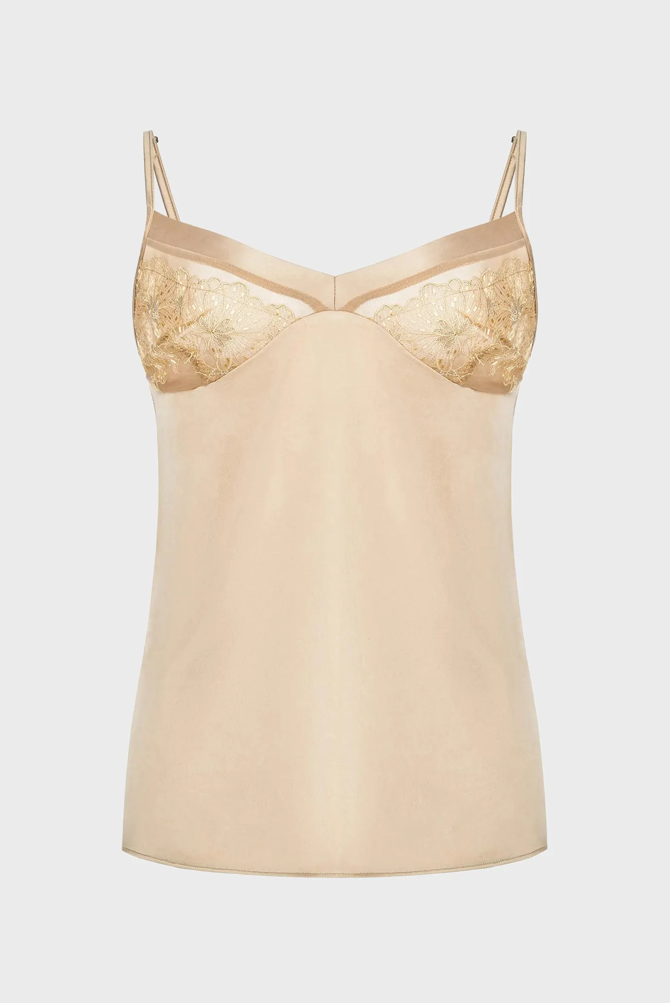 Женская бежевая пижама (топ, шорты) 2