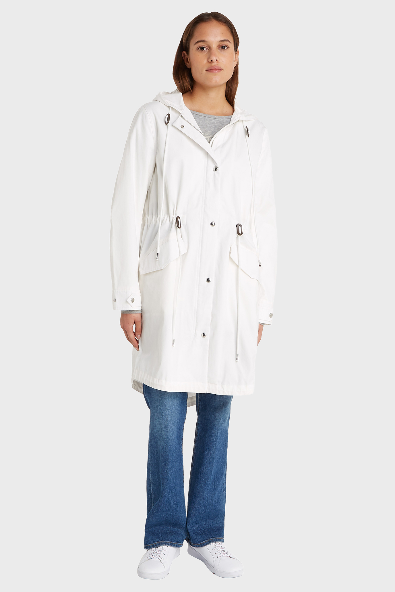 Женская белая парка Белый M Tommy Hilfiger WW0WW37599 Женская белая парка Белый M Tommy Hilfiger WW0WW37599