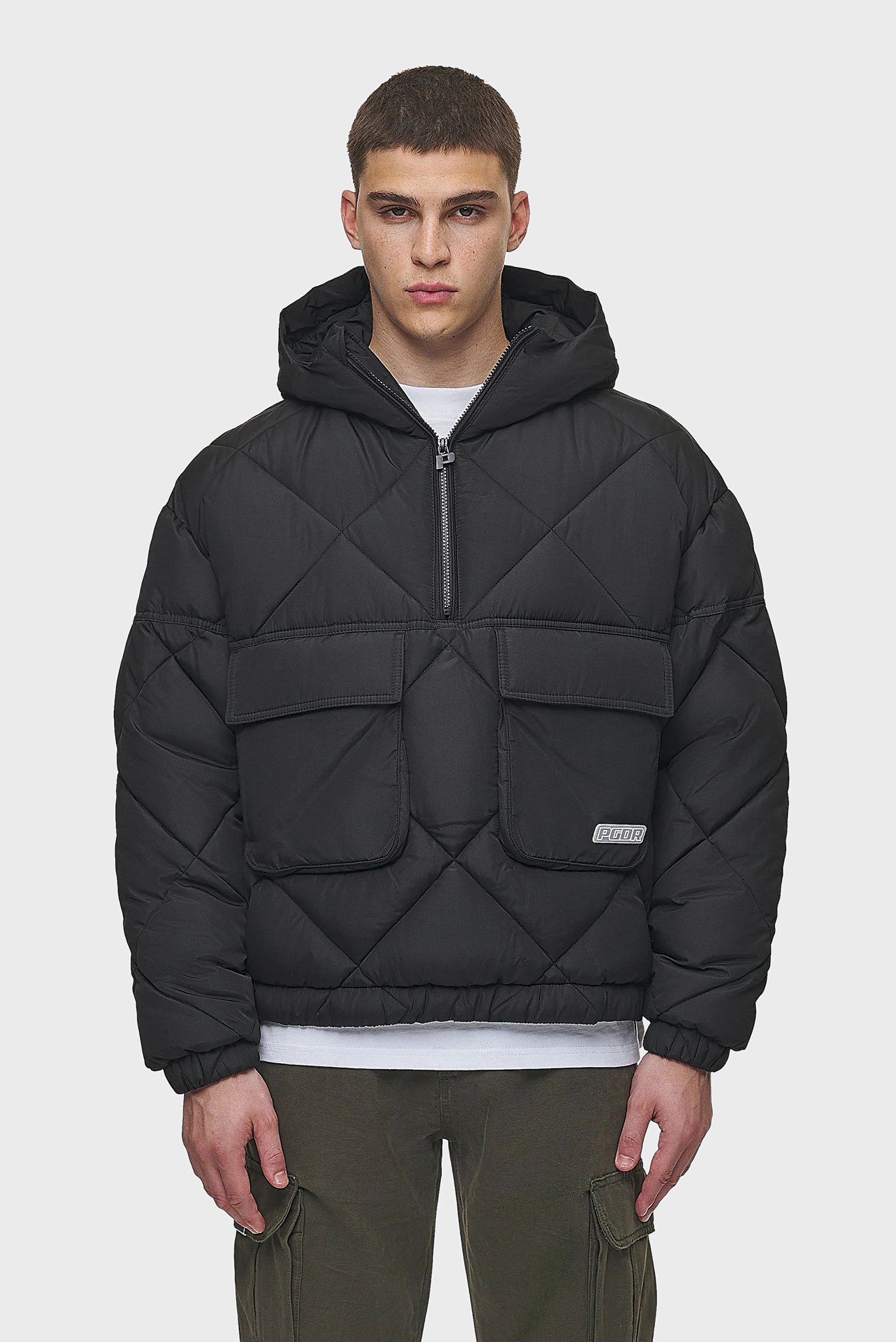 Мужской черный анорак ELDRED JUMP-IN PUFFER JACKET 1