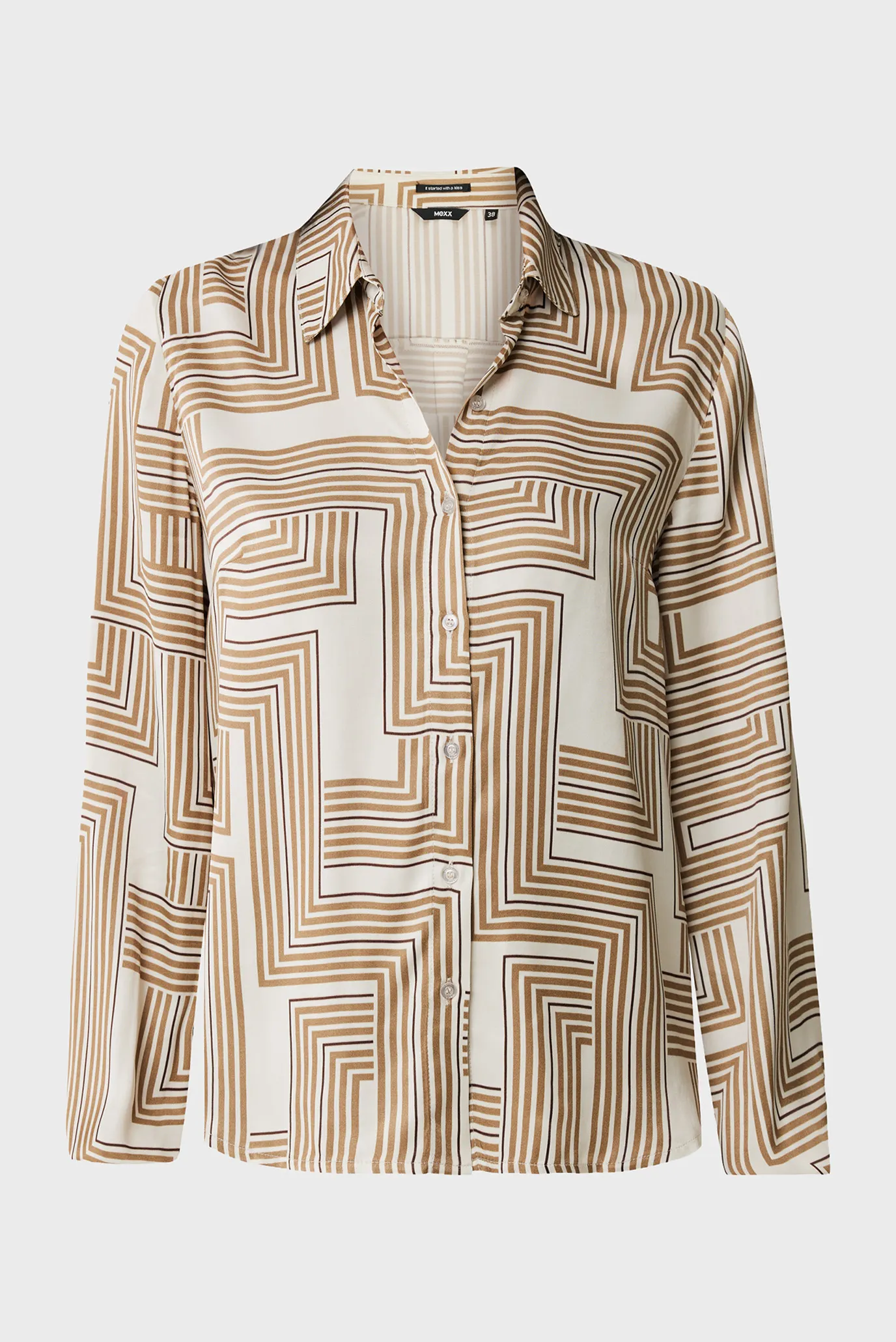 Жіноча бежева блуза з візерунком Graphic blouse 5