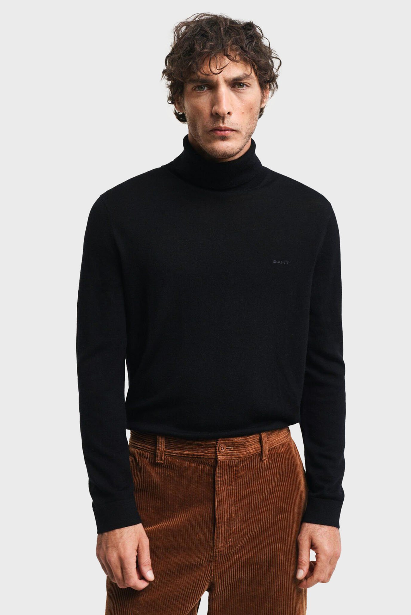 Чоловічий чорний вовняний гольф EXTRAFINE MERINO WOOL TURTLENECK 1