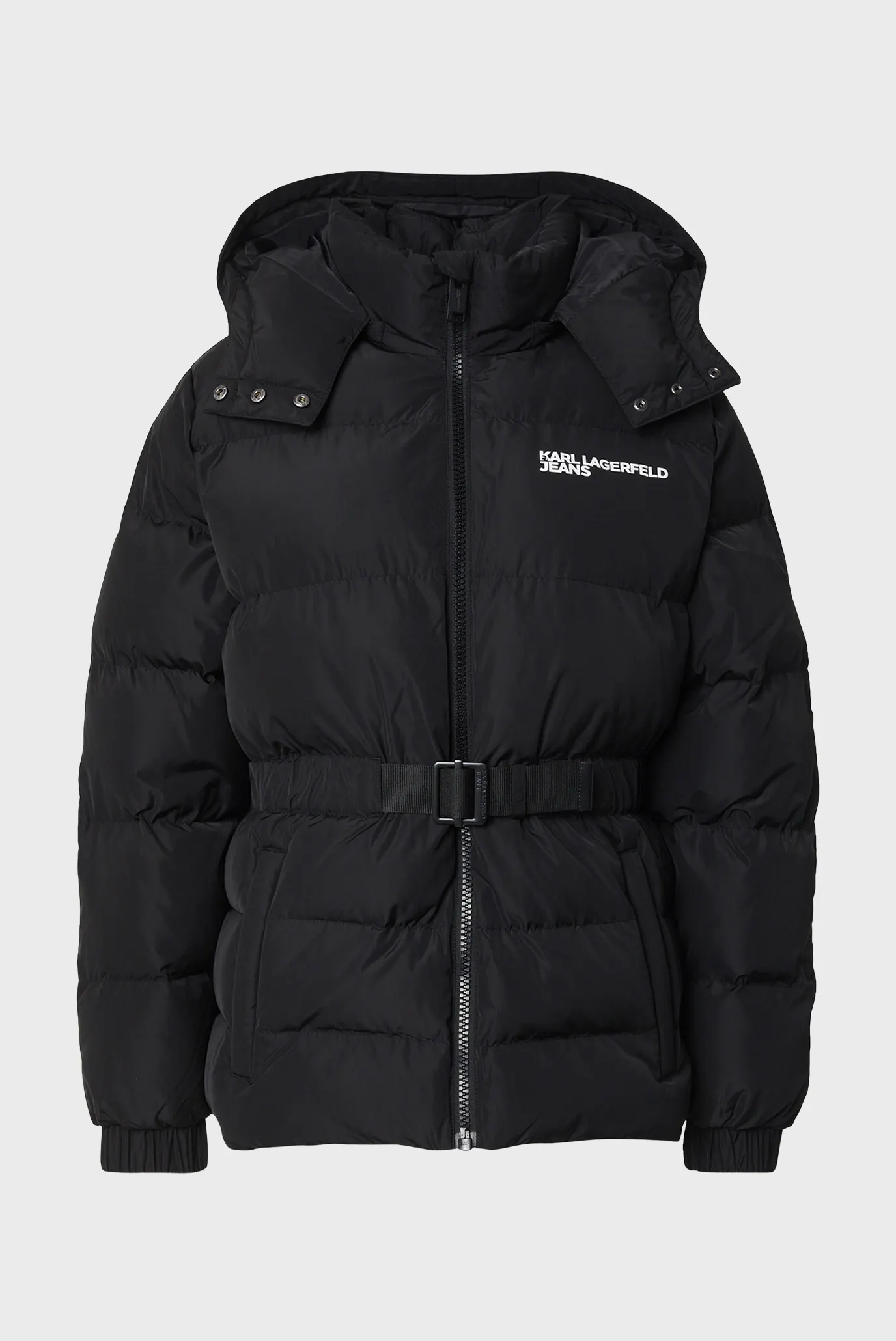 Жіноча чорна куртка belted puffer 7