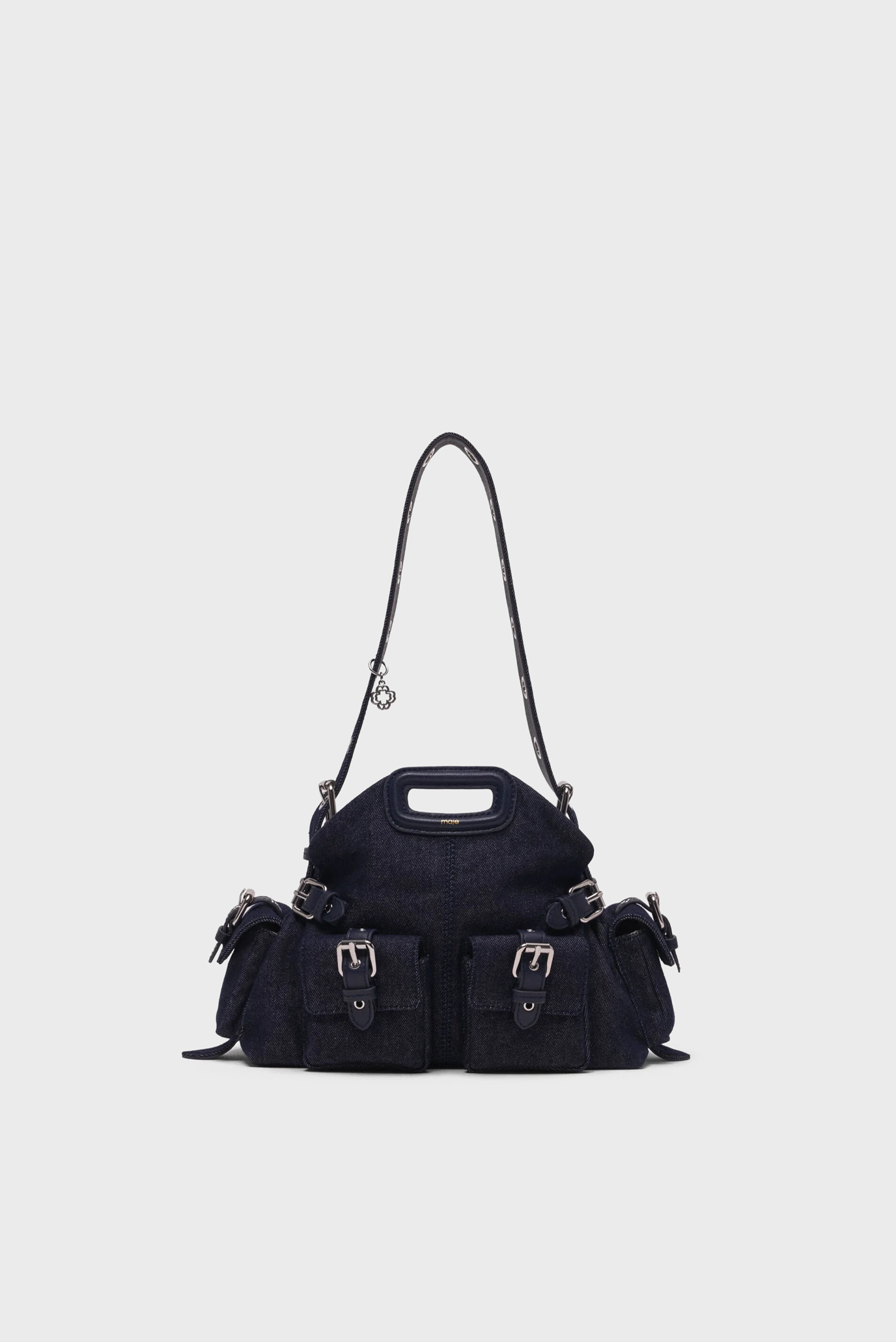 Женская темно-синяя джинсовая сумка Miss M mini Синий ONESIZE MAJE MFASA01286_Navy Женская темно-синяя джинсовая сумка Miss M mini Синий ONESIZE MAJE MFASA01286_Navy