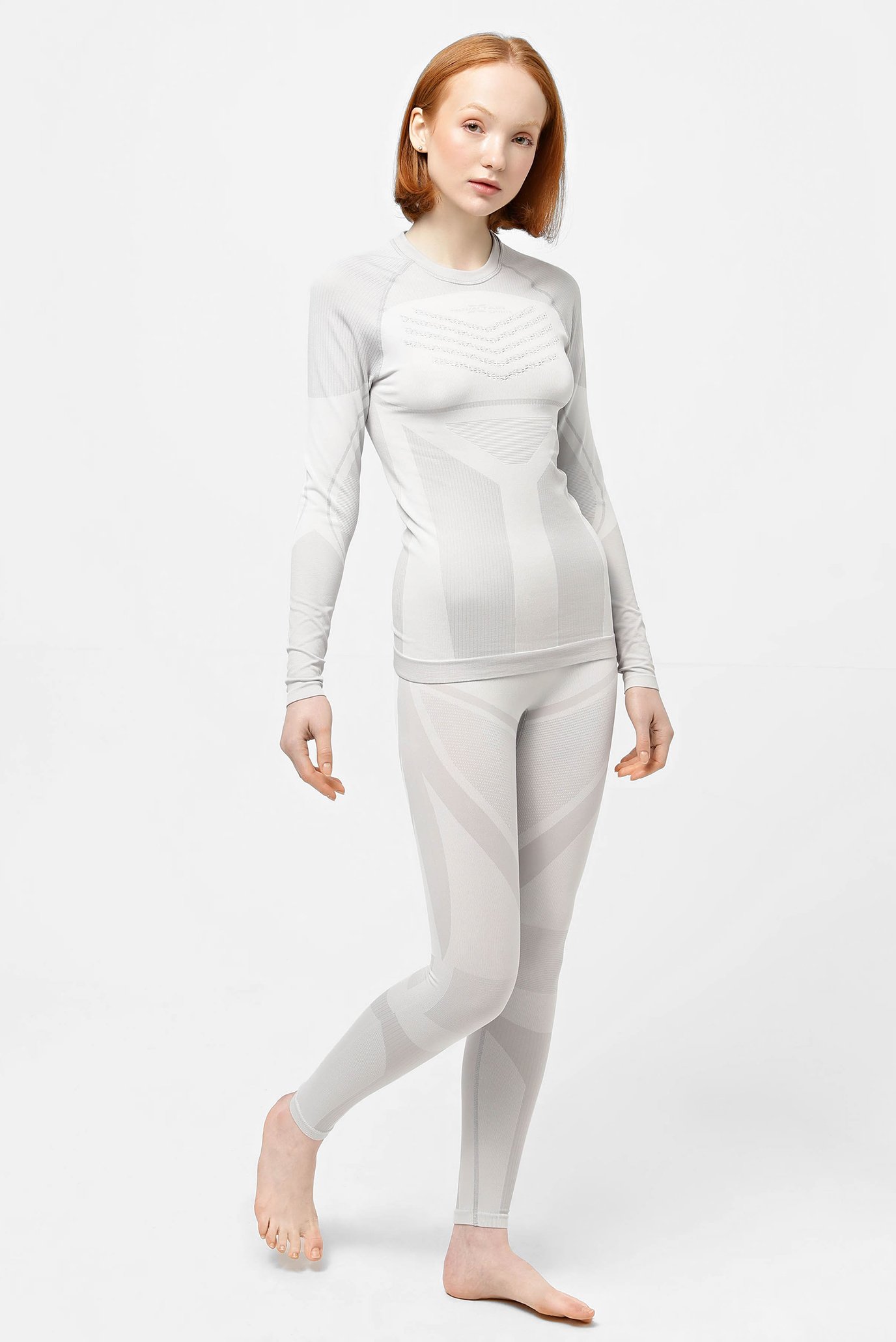 Жіночий білий комплект термобілизни (реглан, брюки) 1